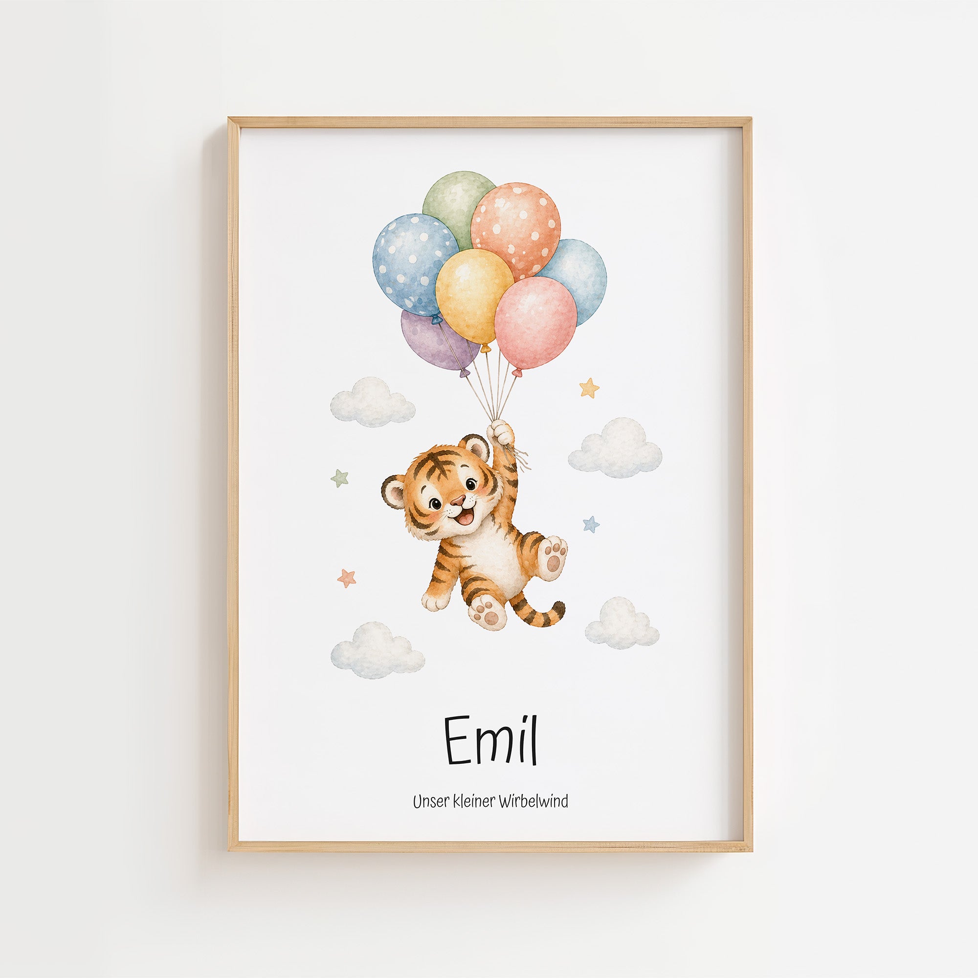Tiger mit persönlichem Namen und Text