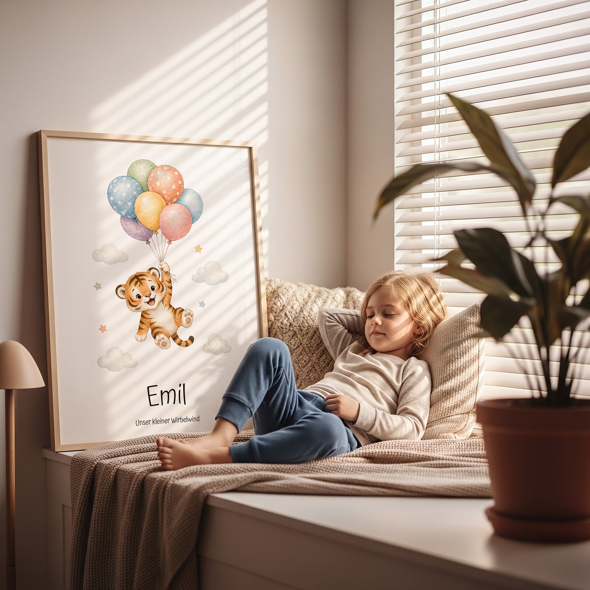 Tiger mit persönlichem Namen und Text