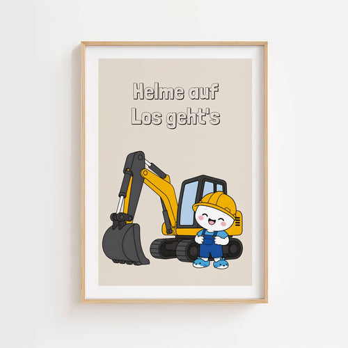Baggerposter | Helm auf, los geht's! poster