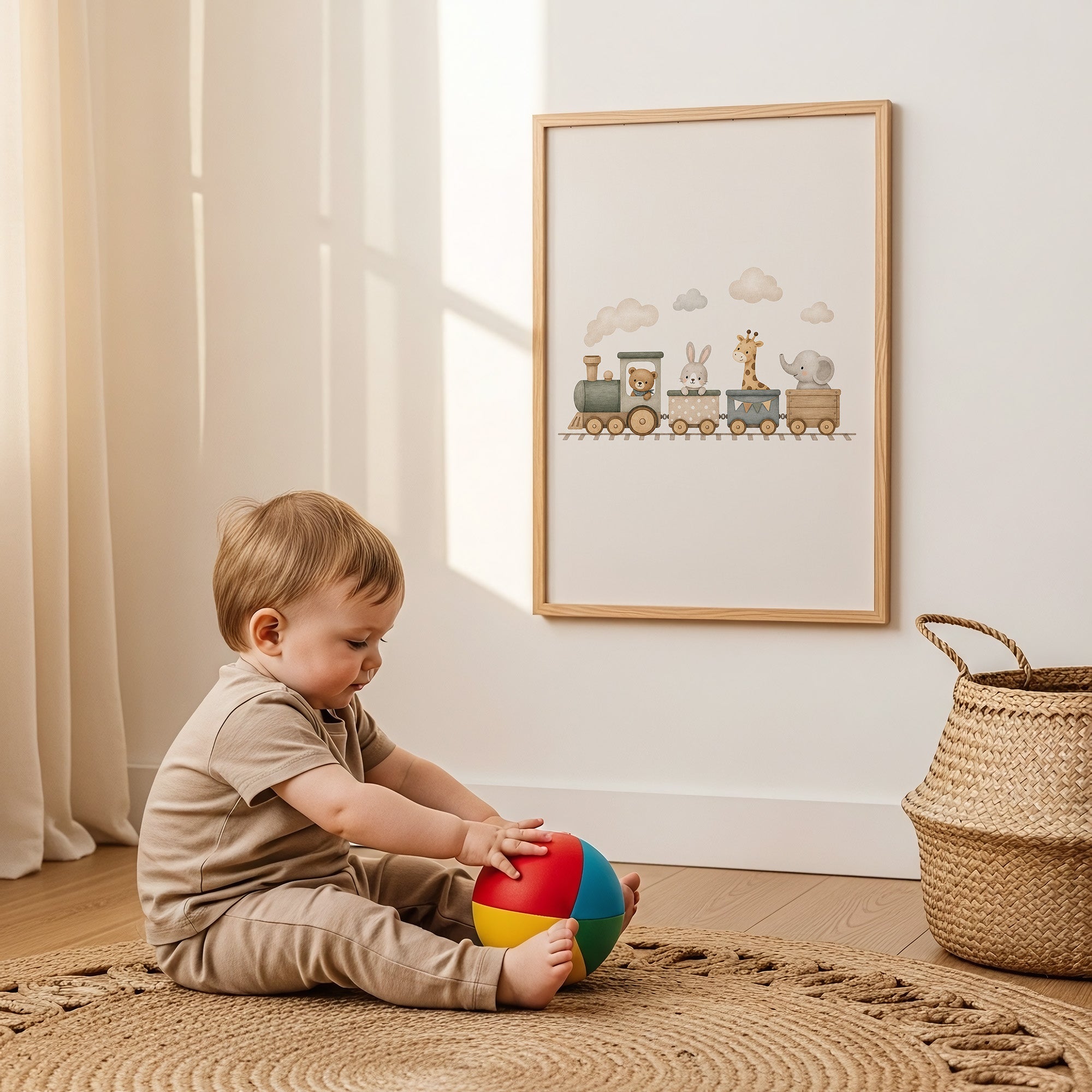 Tiere in Zügen Kinderposter