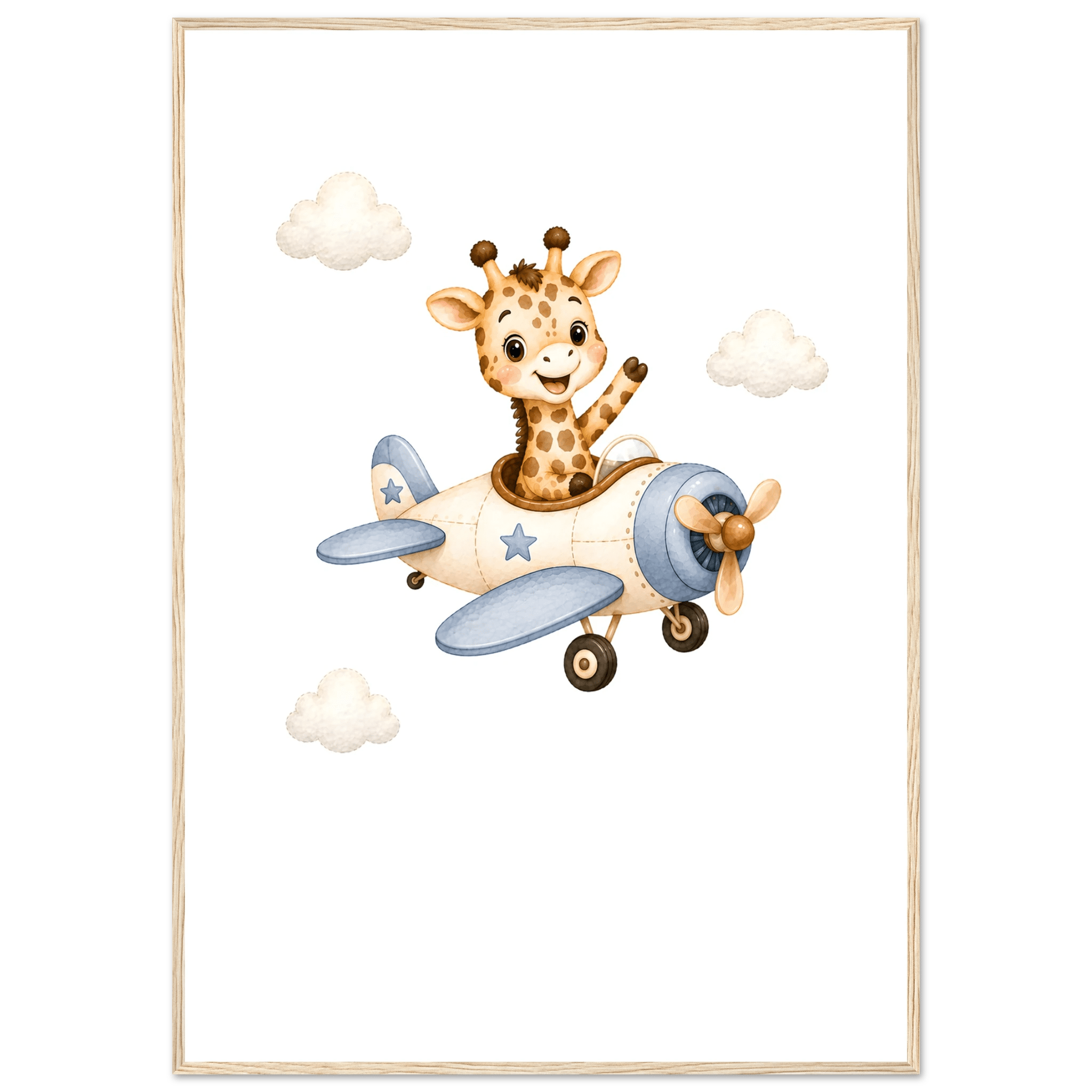Giraff i flygplan med namn poster