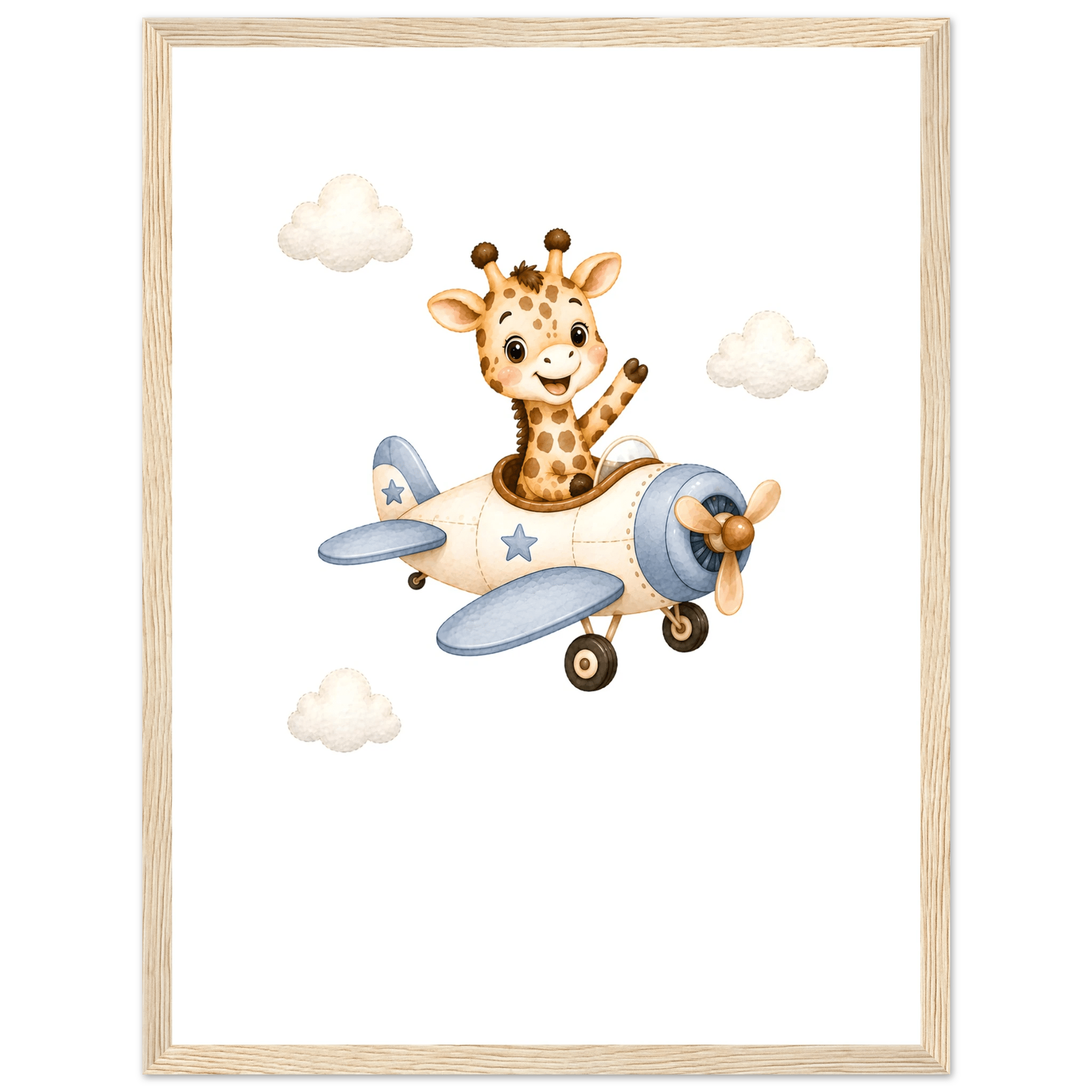 Giraff i flygplan med namn poster