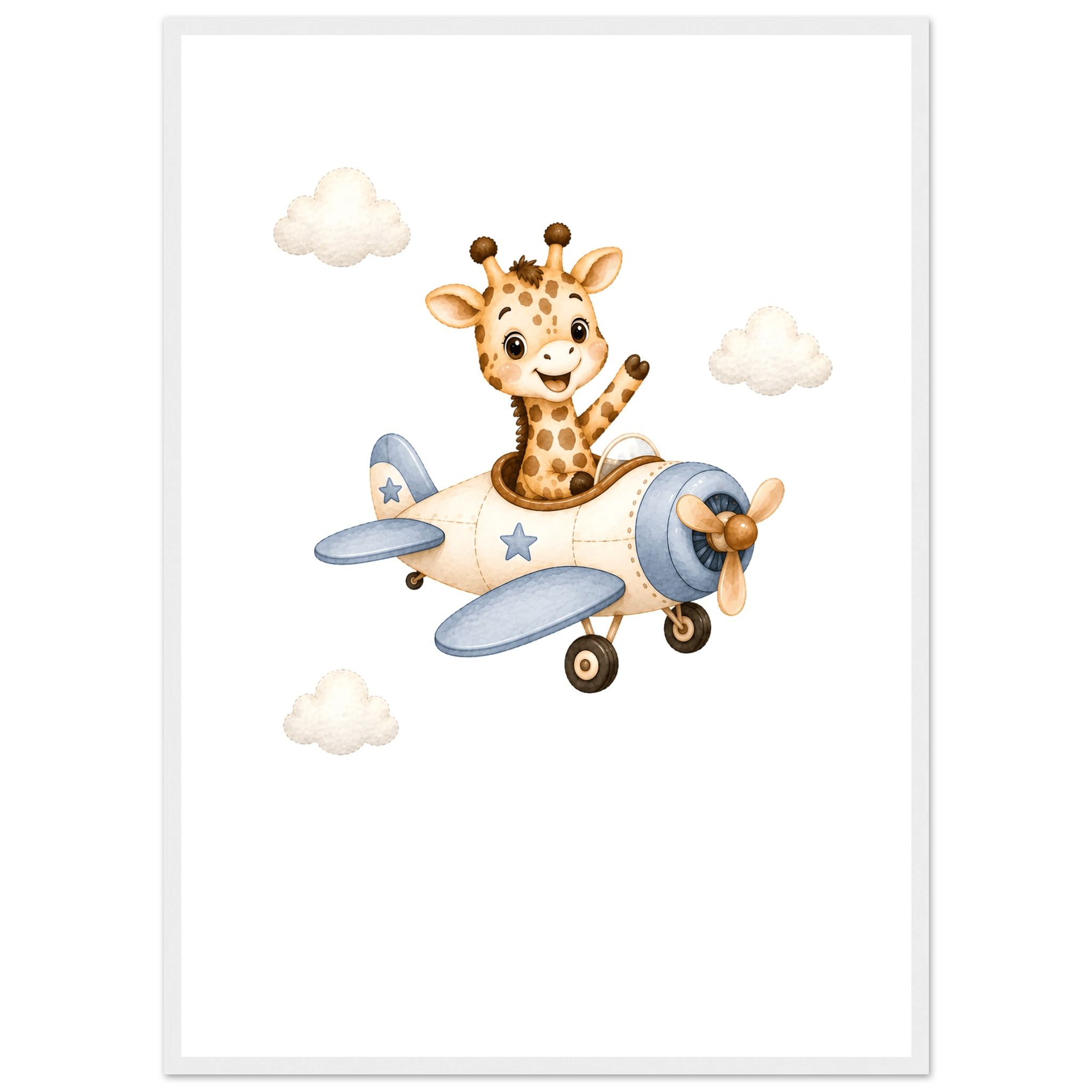 Giraff i flygplan med namn poster