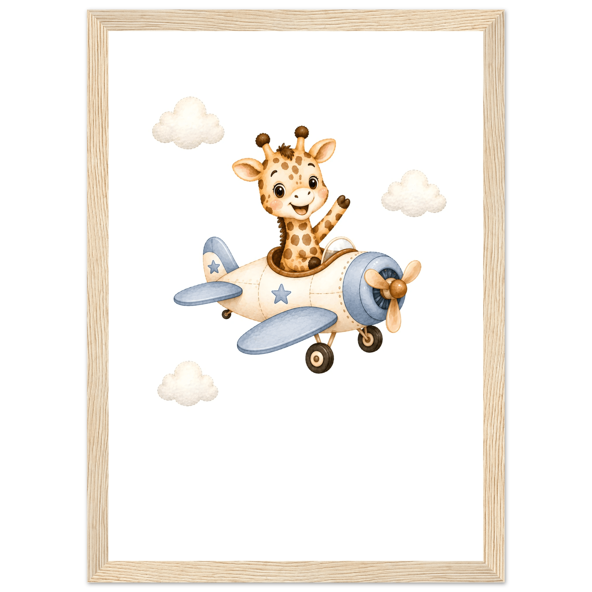 Giraff i flygplan med namn poster