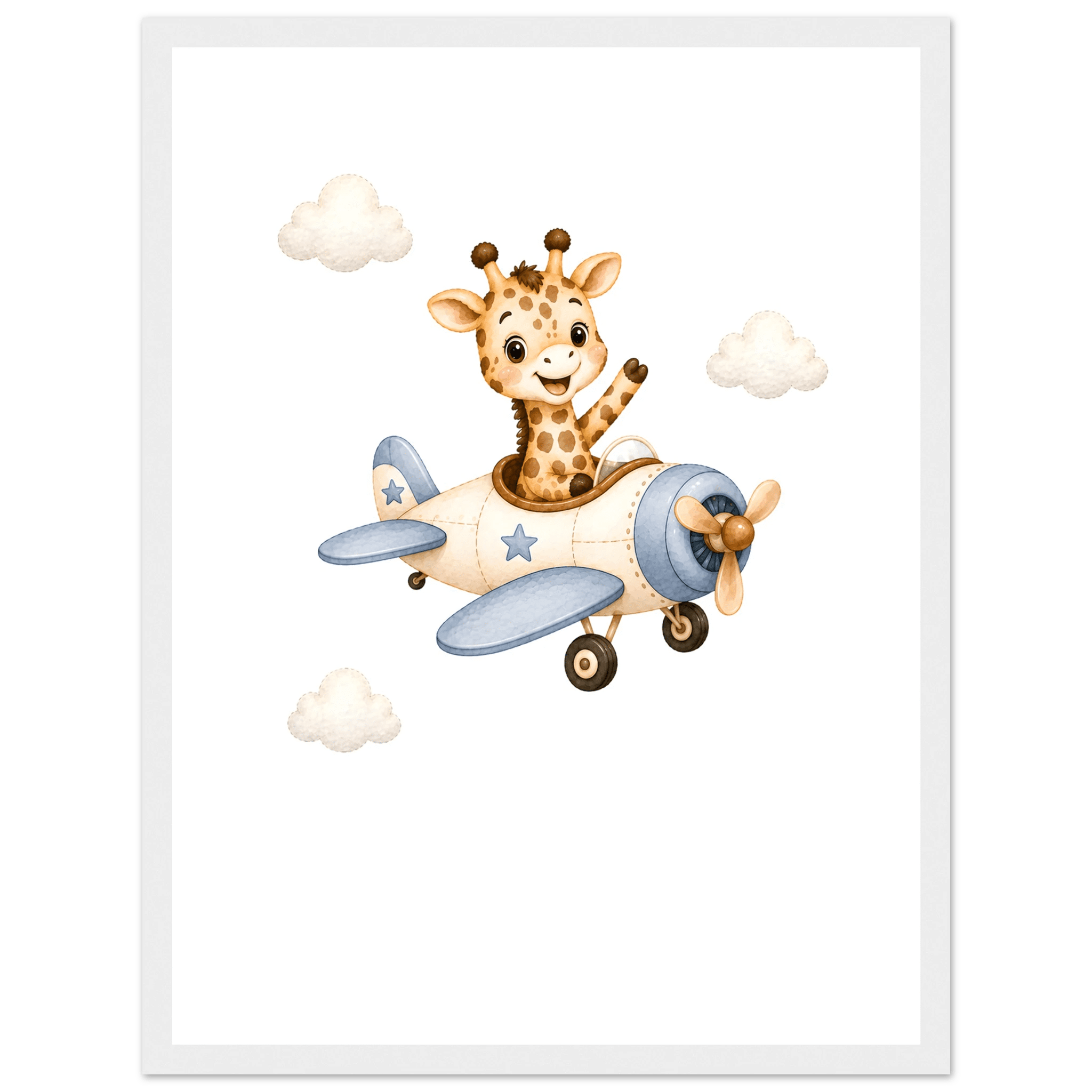 Giraff i flygplan med namn poster