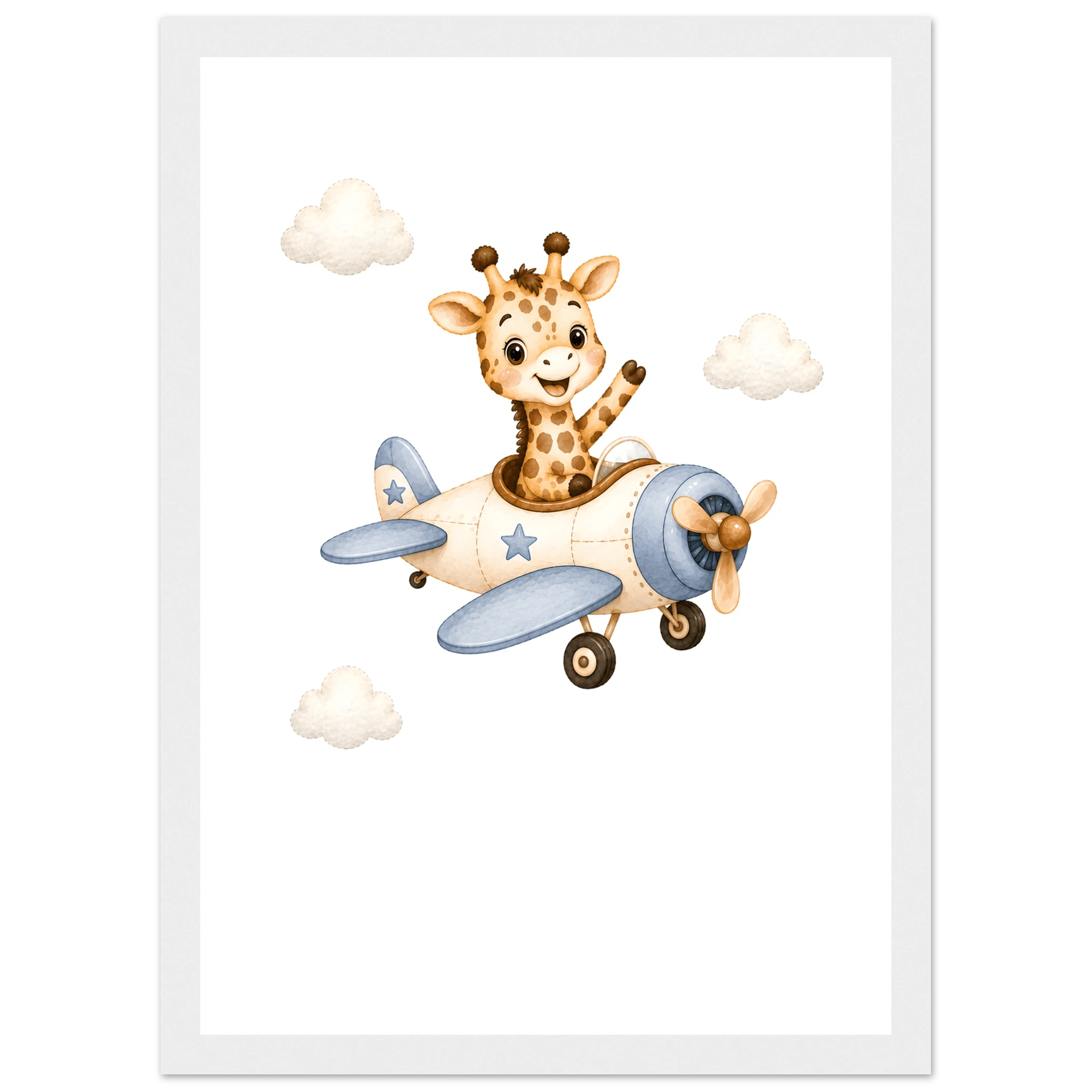 Giraff i flygplan med namn poster