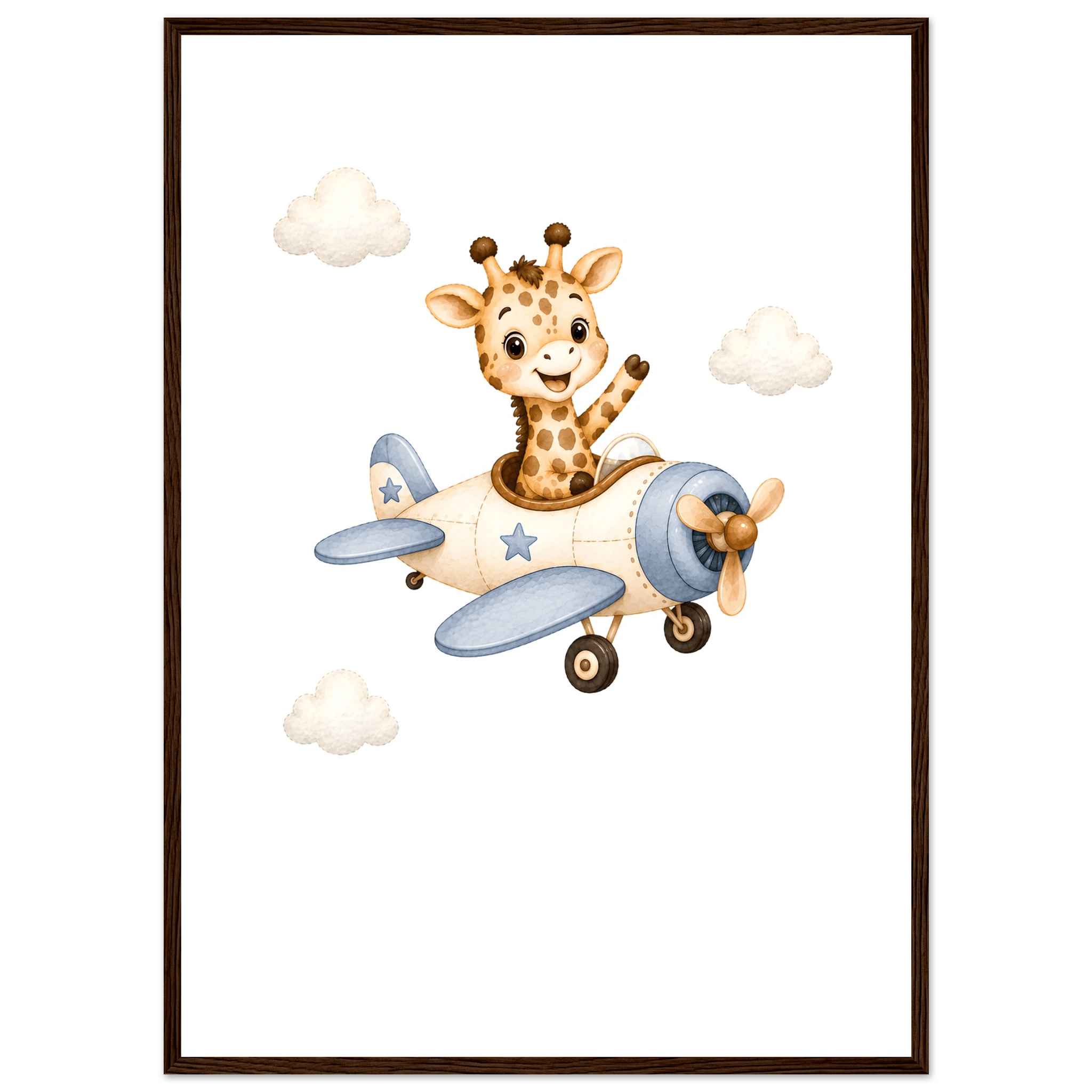 Giraff i flygplan med namn poster