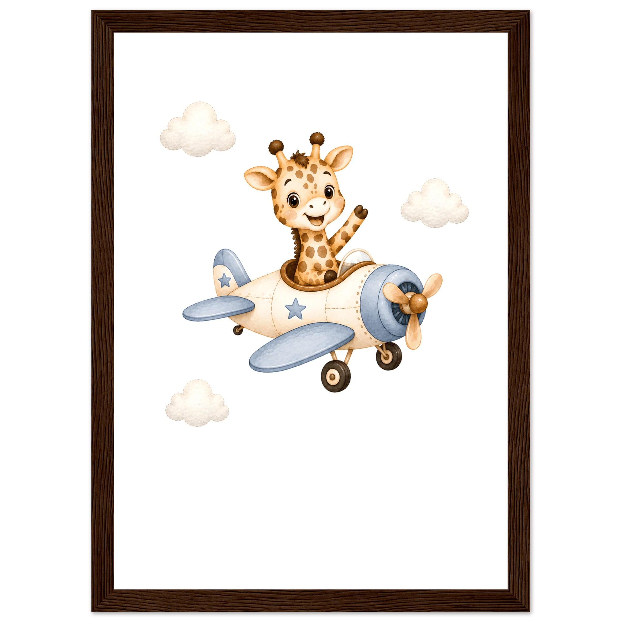 Giraff i flygplan med namn poster