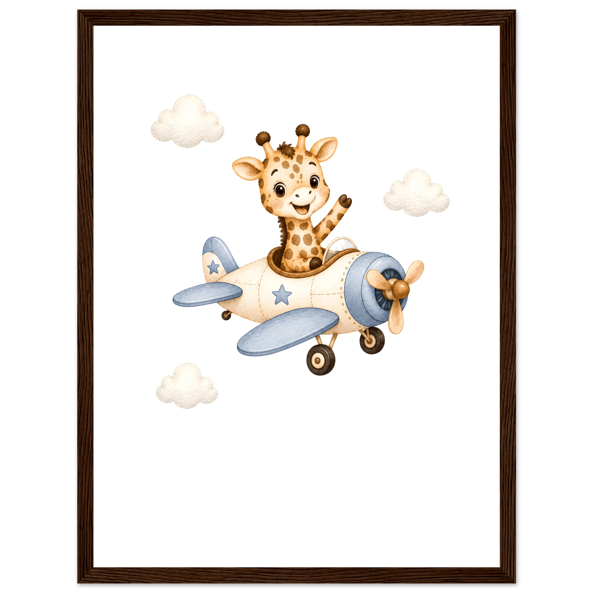 Giraff i flygplan med namn poster