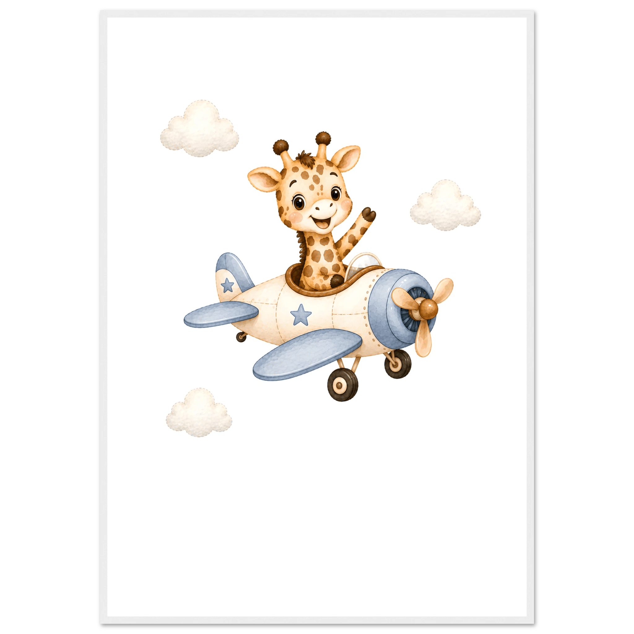 Giraff i flygplan med namn poster