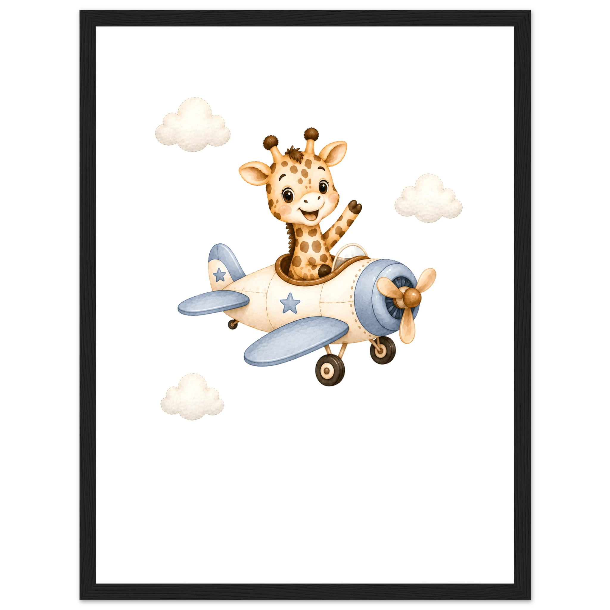 Giraff i flygplan med namn poster