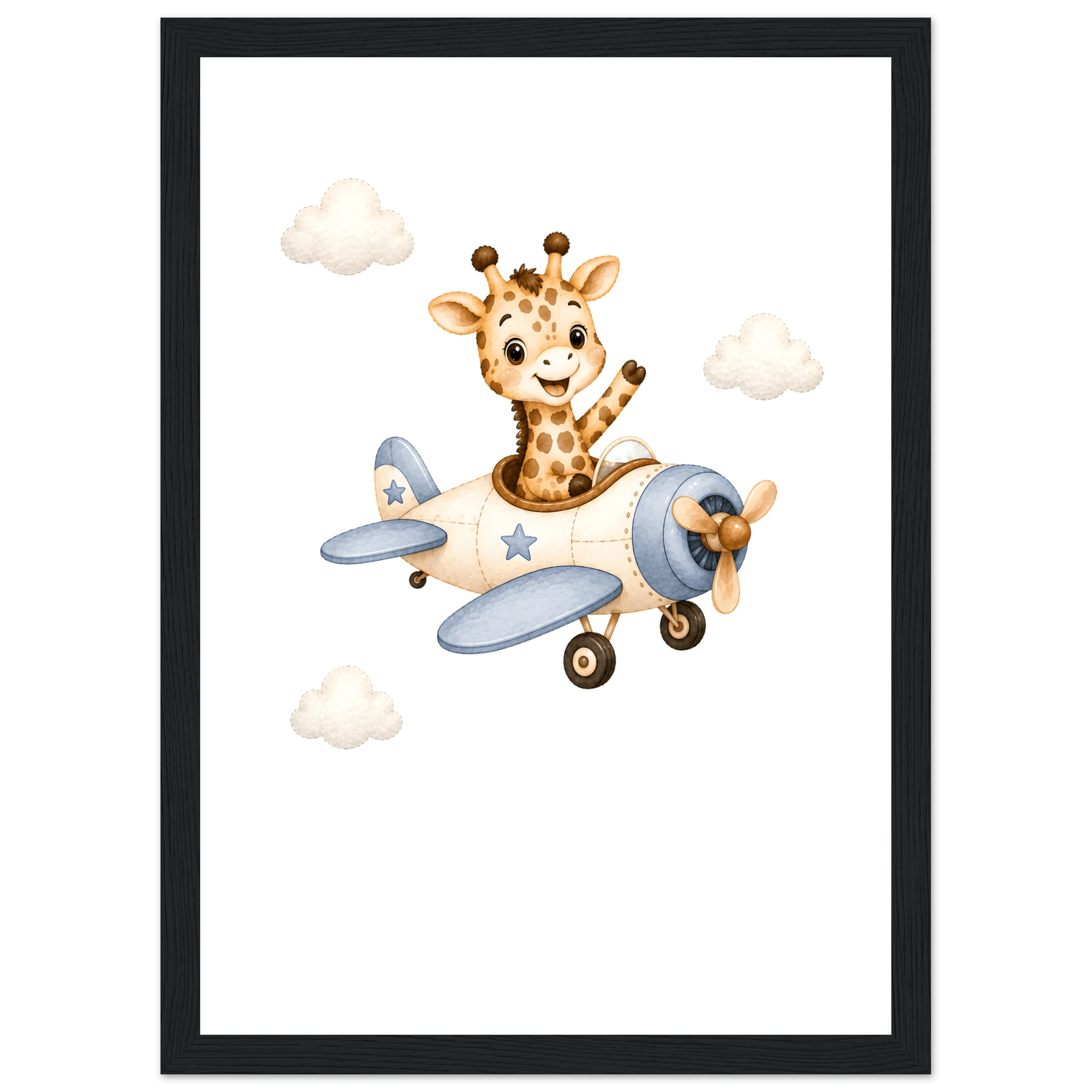 Giraff i flygplan med namn poster