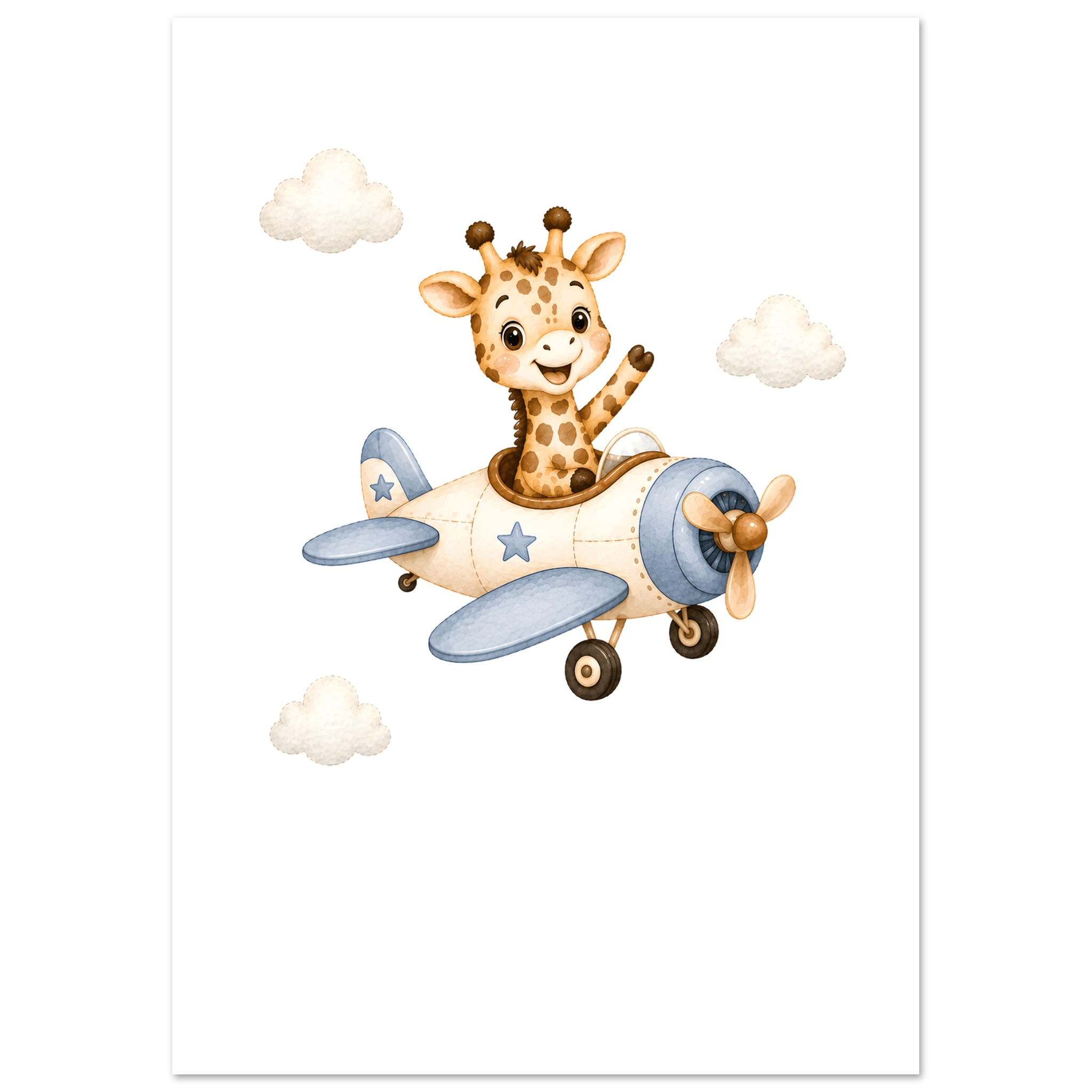 Giraff i flygplan med namn poster