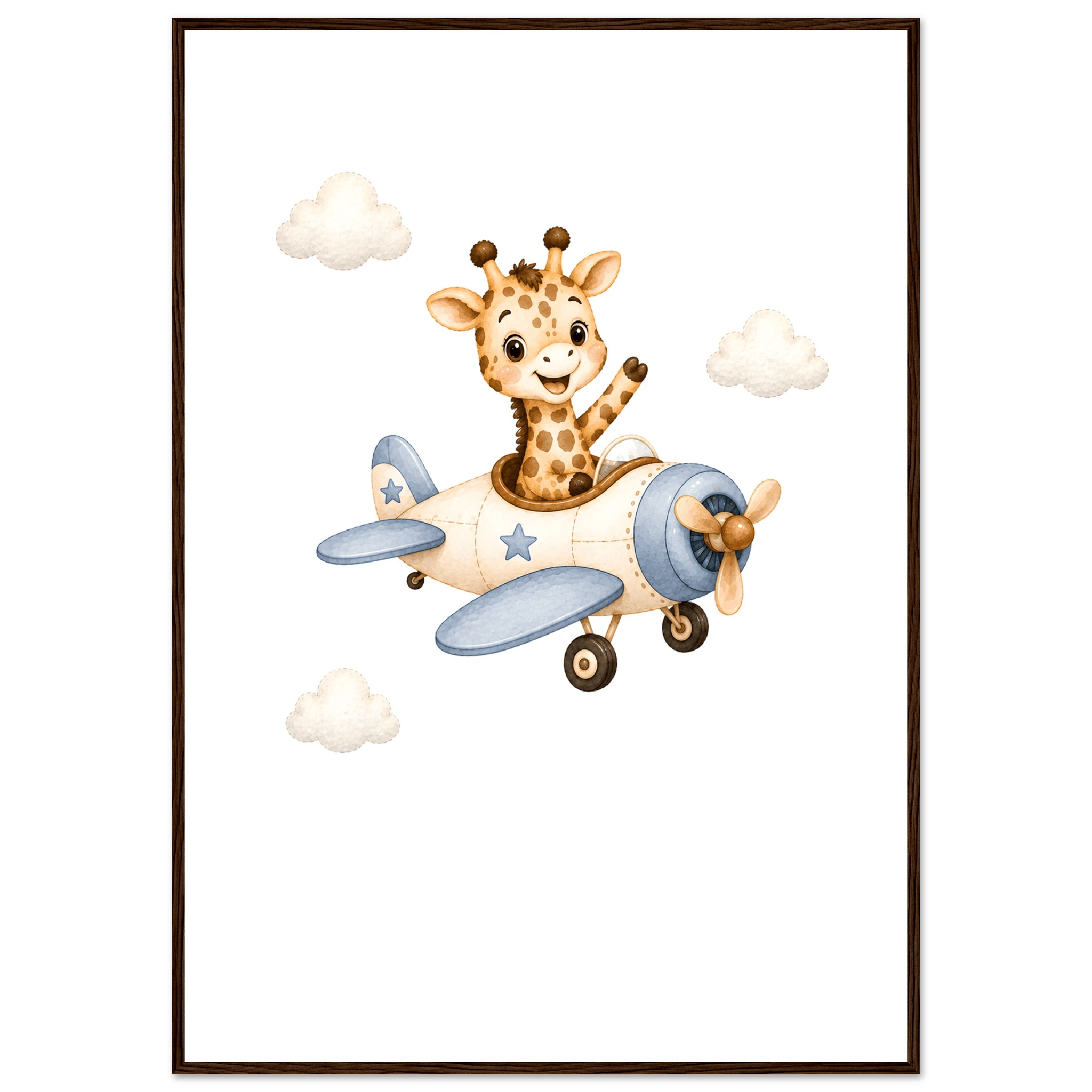 Giraff i flygplan med namn poster