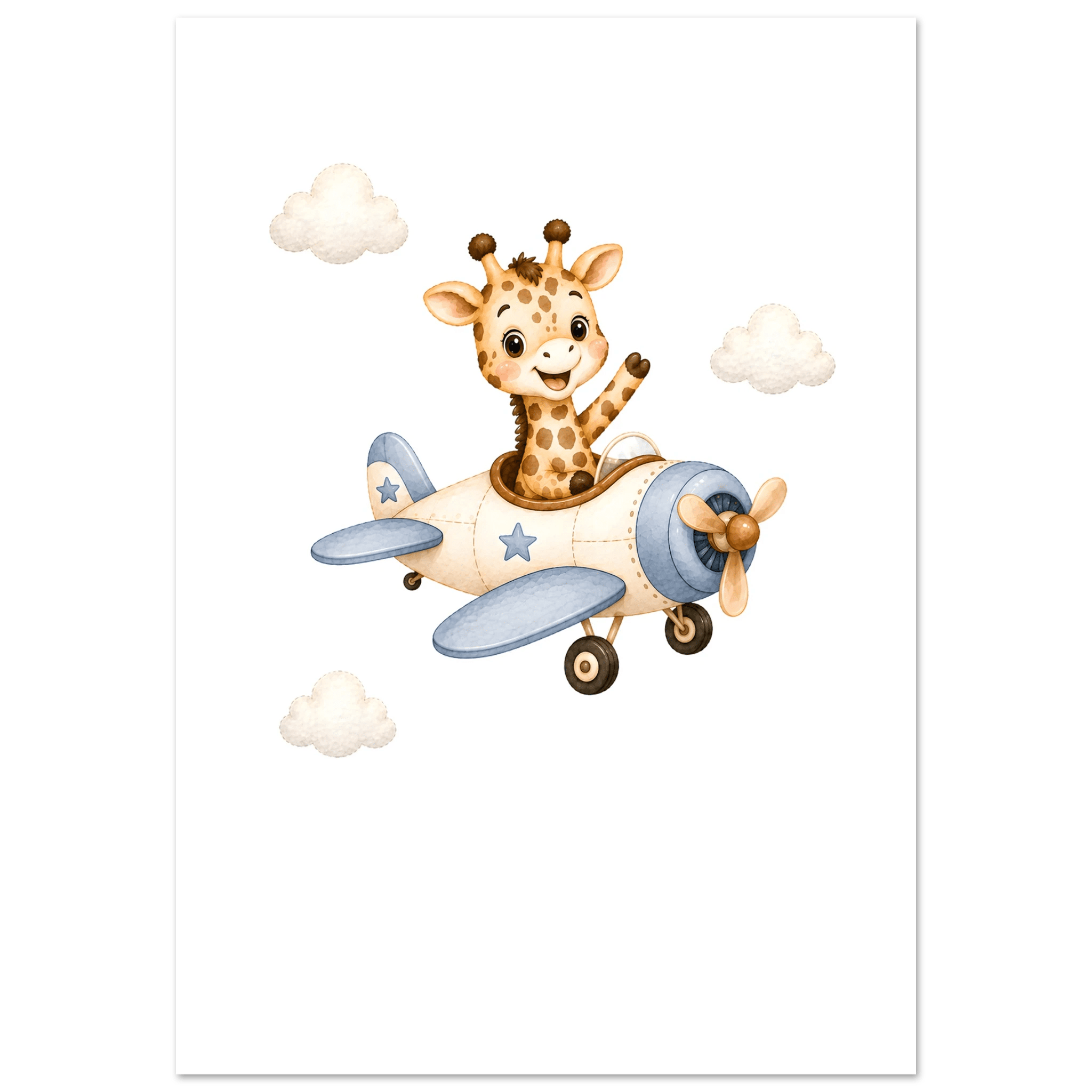 Giraff i flygplan med namn poster