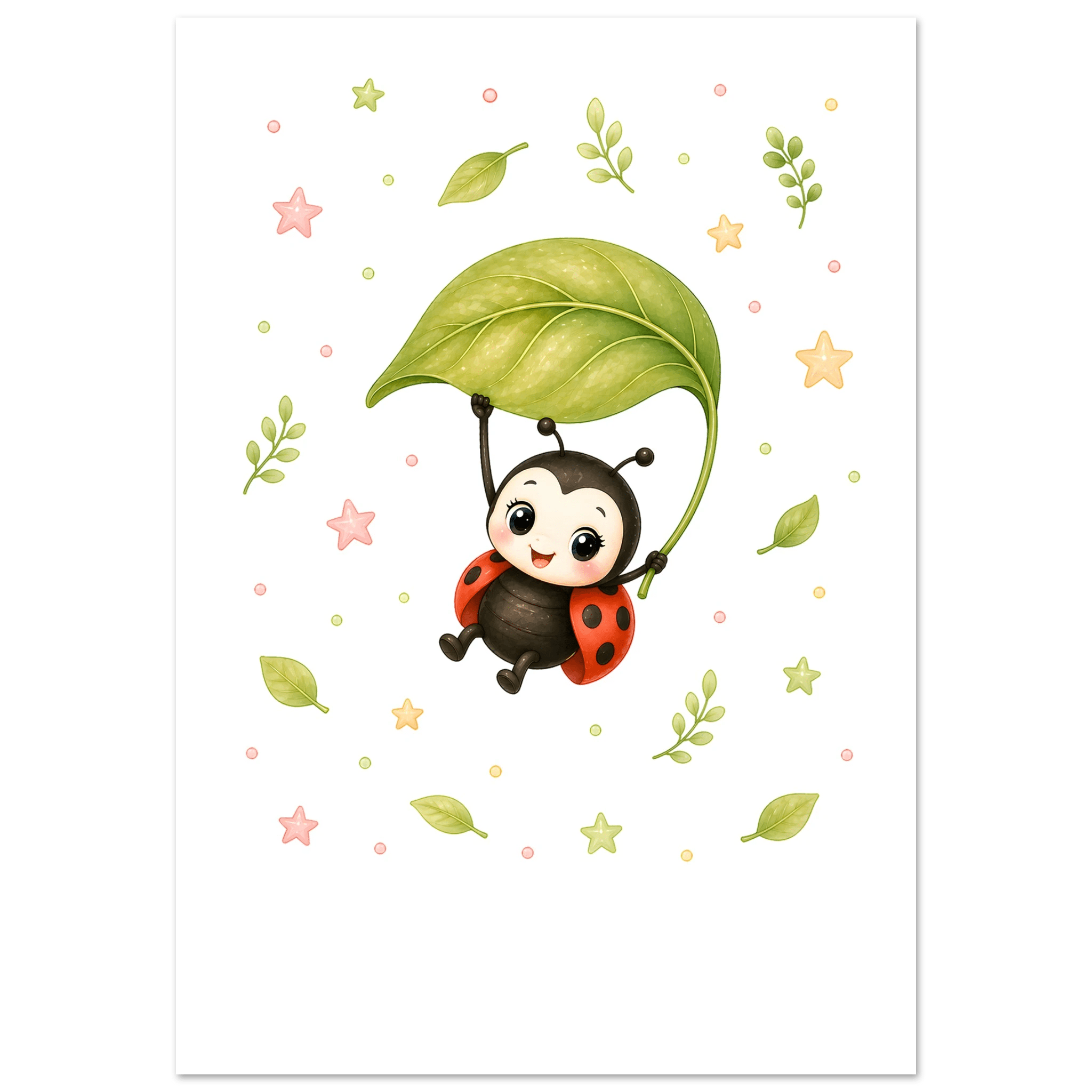 Nyckelpiga med personligt namn & text poster
