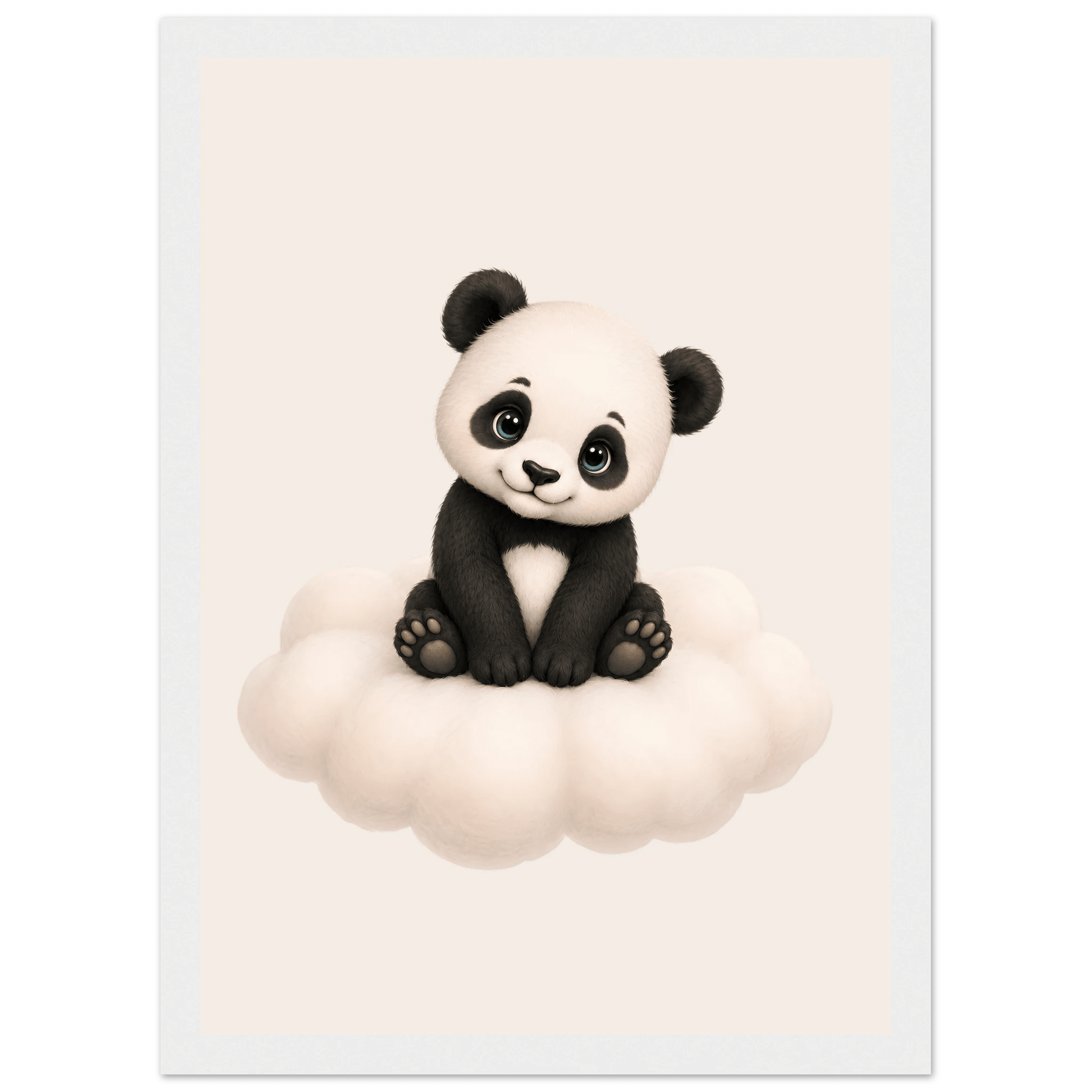Panda på moln med namn poster