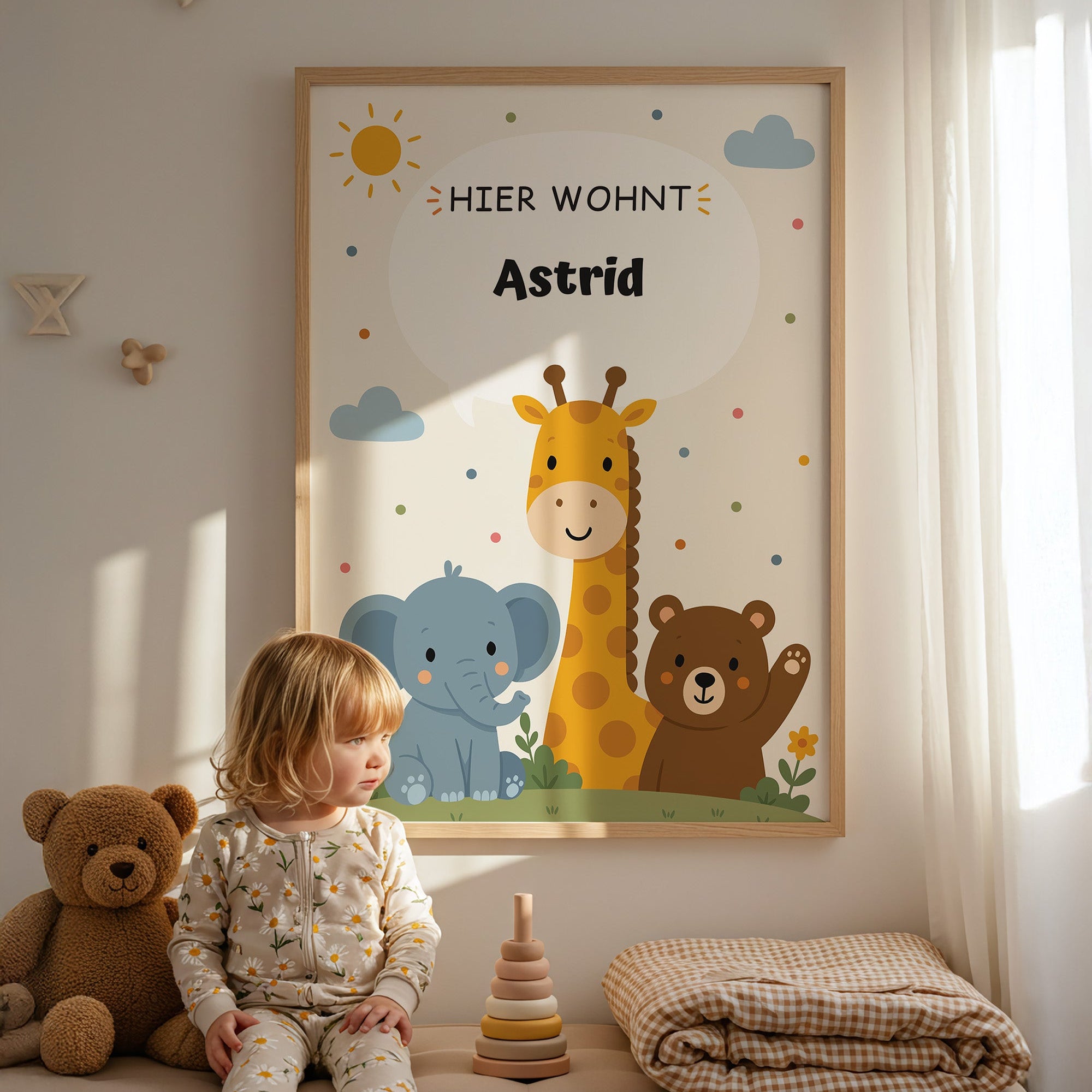 Personalisiertes Namensposter mit Tieren | Hier wohnt 🖤