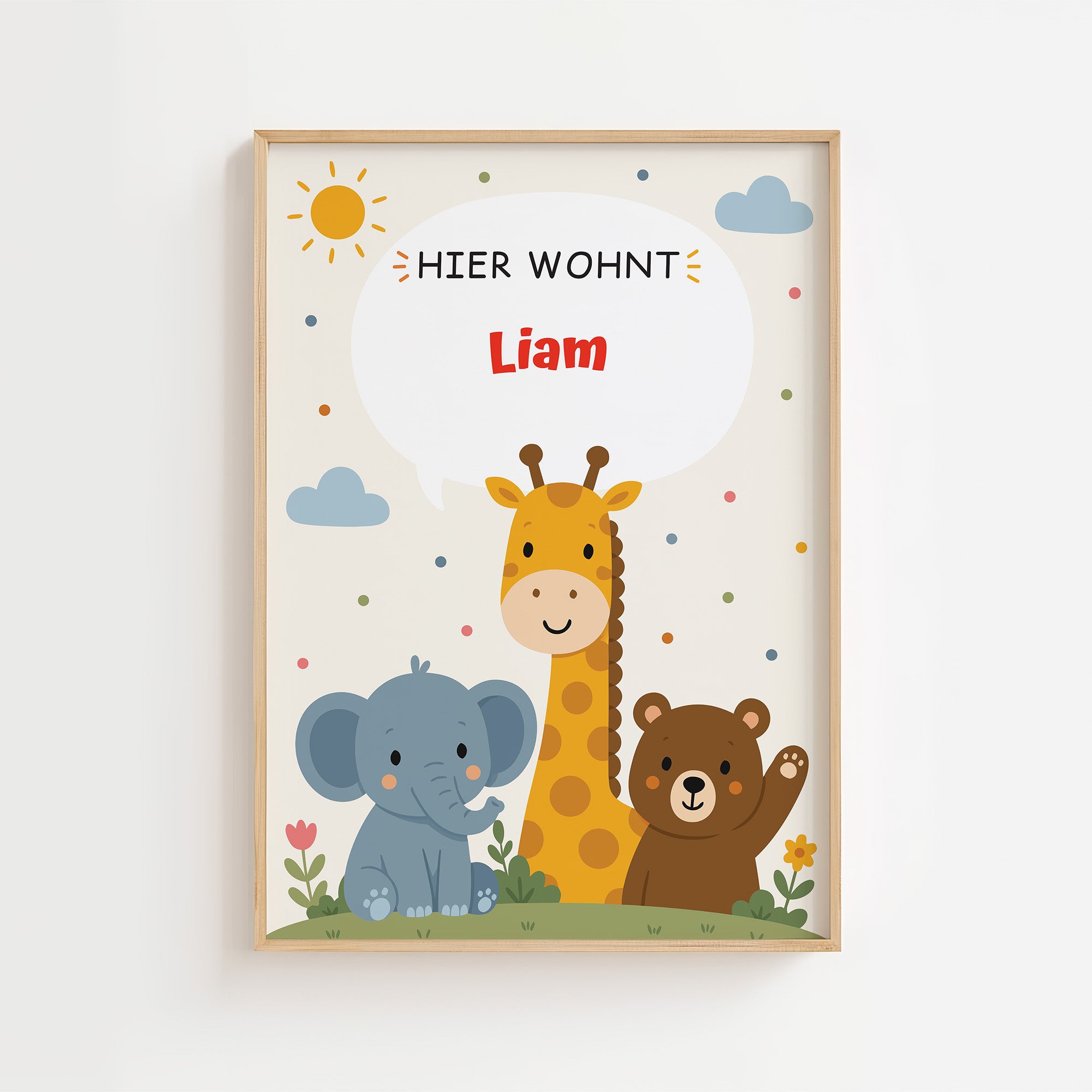 Personalisiertes Namensposter mit Tieren | Hier wohnt ❤️