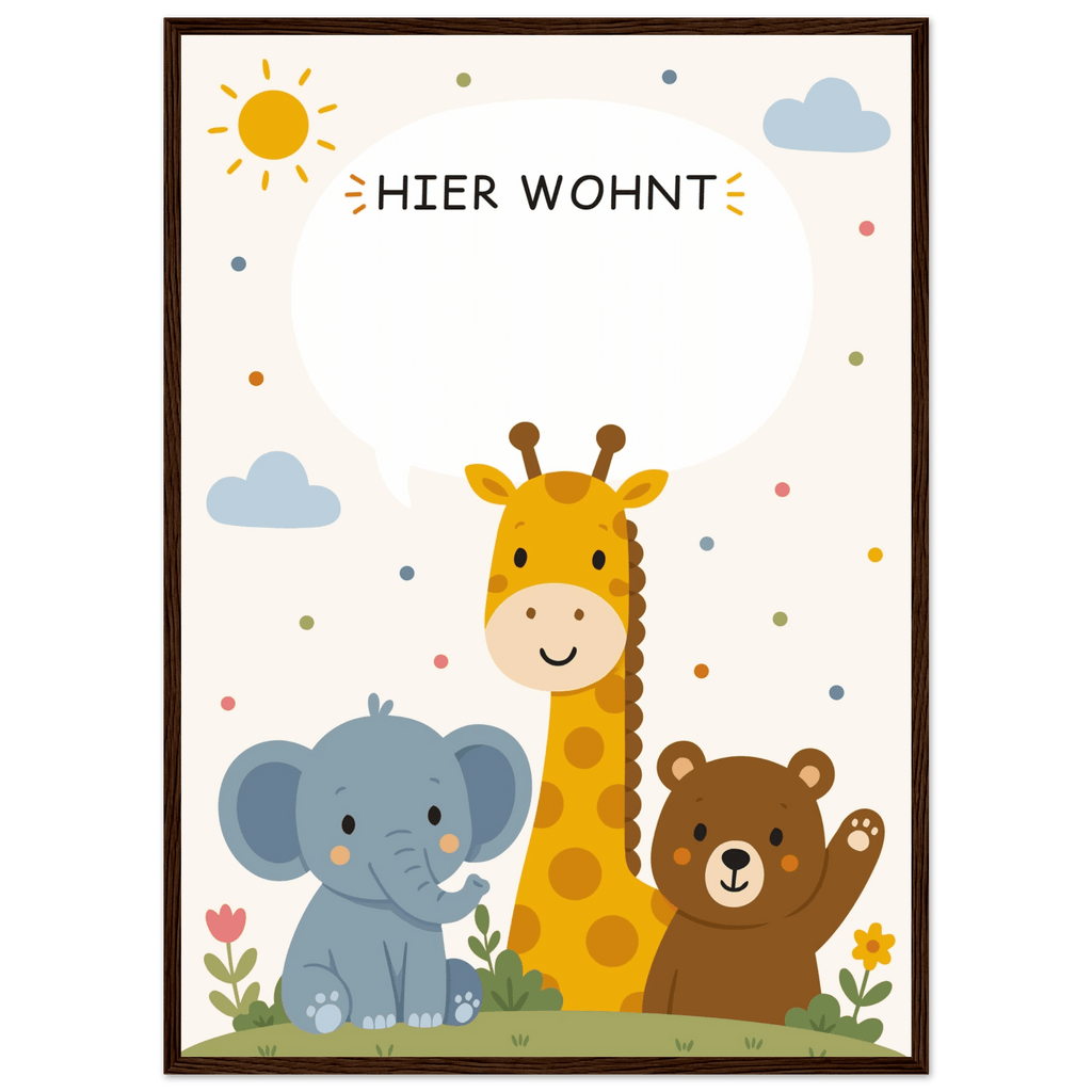 Personalisiertes Namensposter mit Tieren | Hier wohnt ❤️ poster