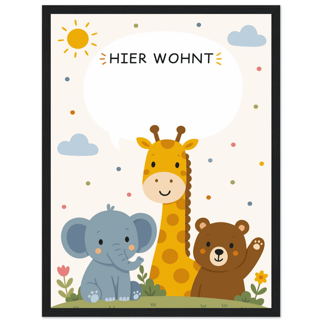 Personalisiertes Namensposter mit Tieren | Hier wohnt ❤️ poster