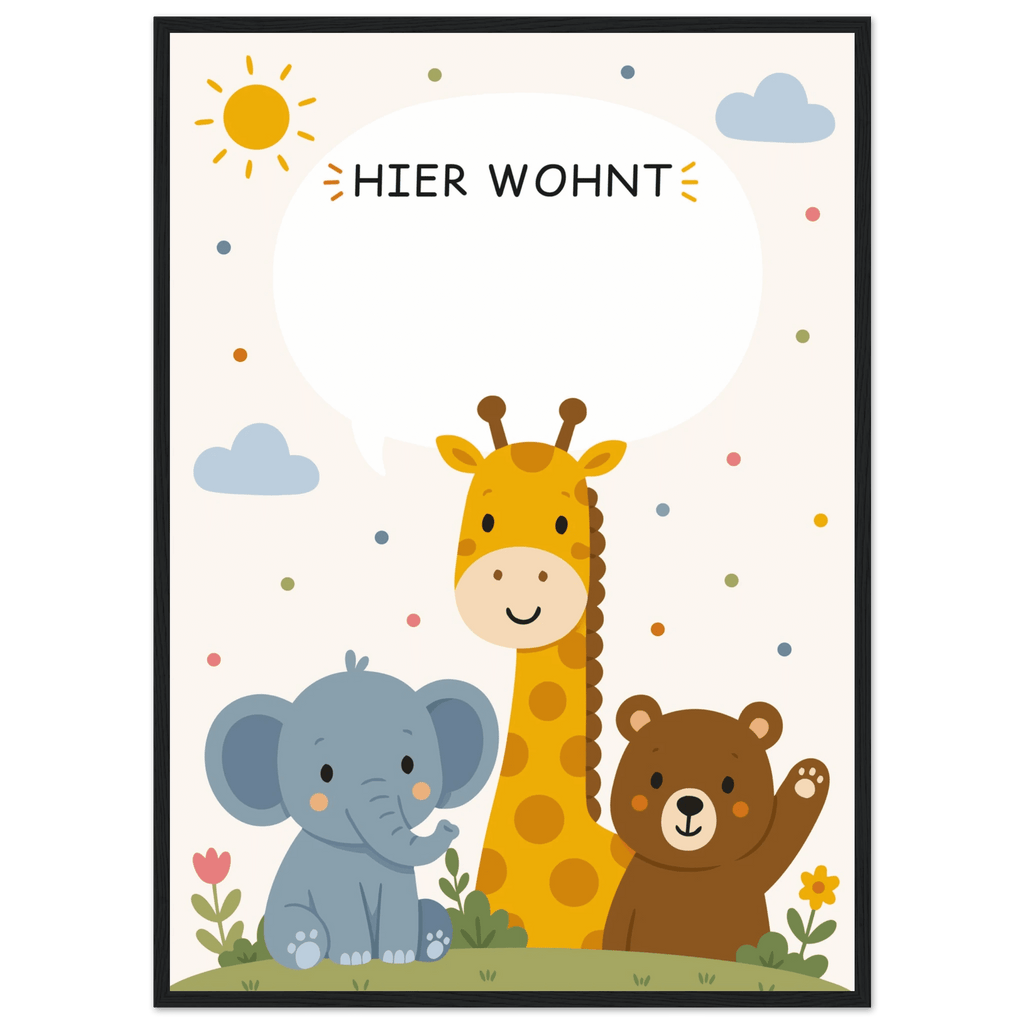 Personalisiertes Namensposter mit Tieren | Hier wohnt ❤️ poster