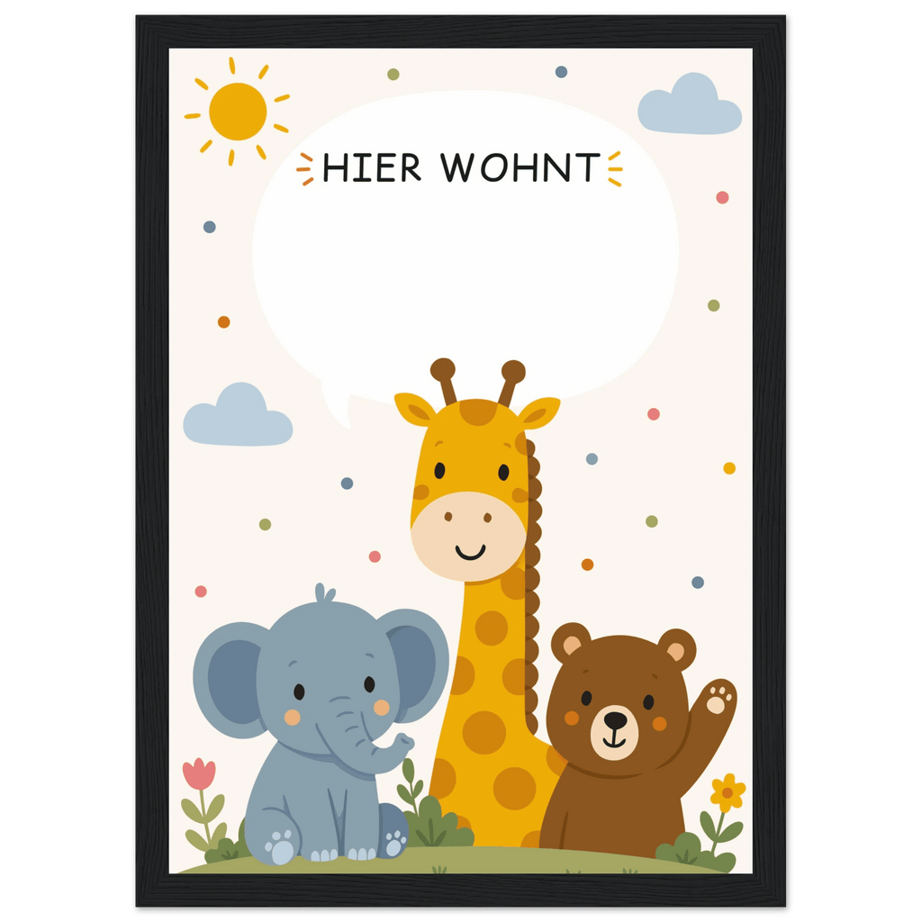 Personalisiertes Namensposter mit Tieren | Hier wohnt ❤️ poster
