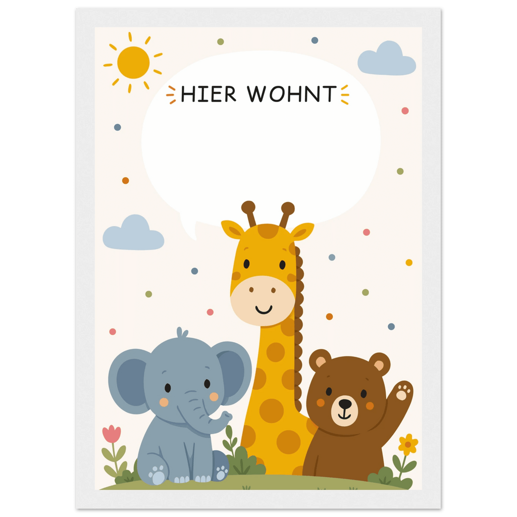 Personalisiertes Namensposter mit Tieren | Hier wohnt ❤️ poster