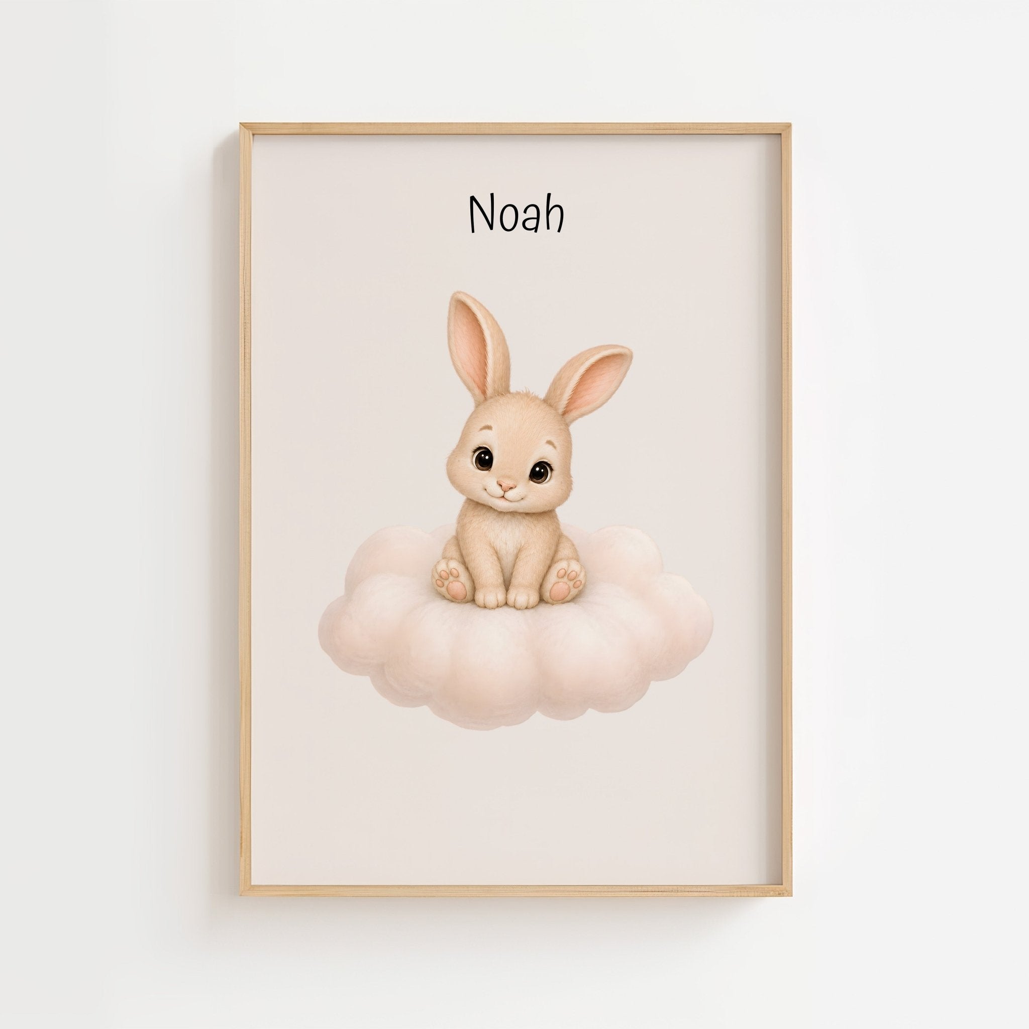 Personlig barnposter med söta djur på moln poster