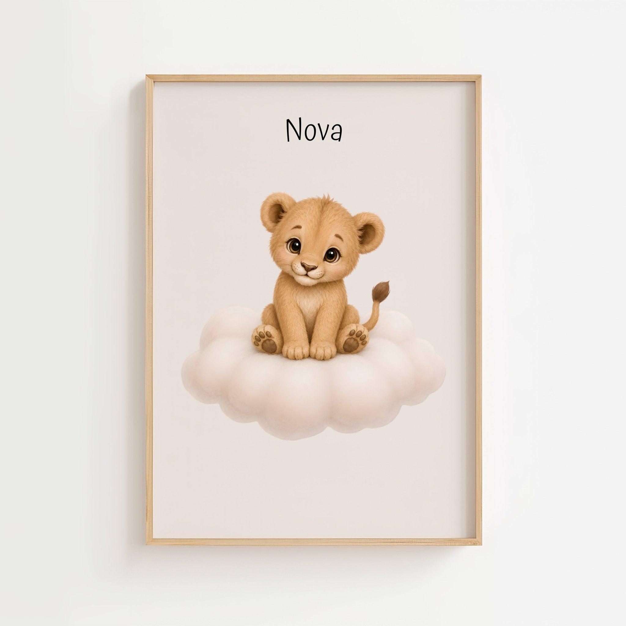Personlig barnposter med söta djur på moln poster