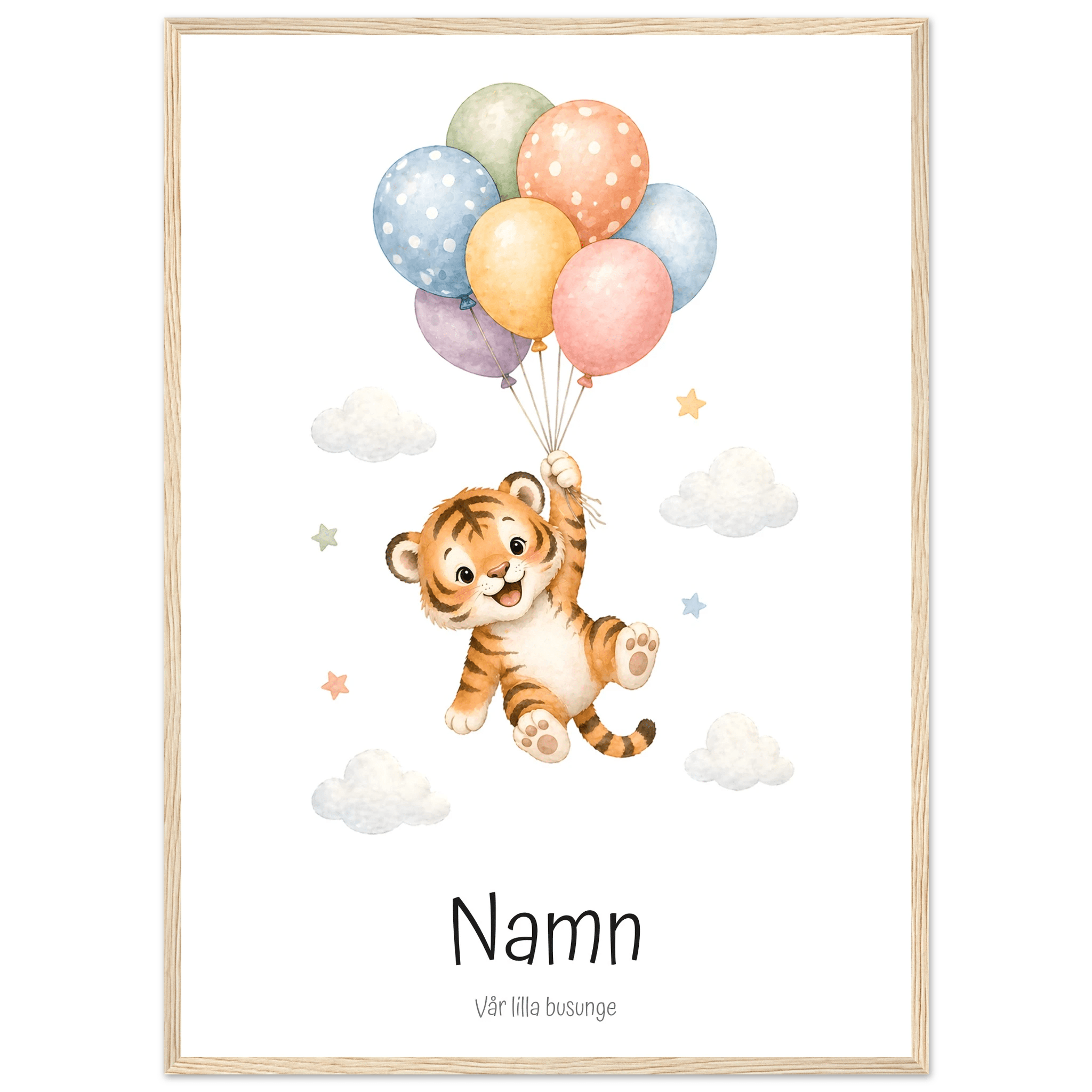 Tiger med personligt namn & text poster