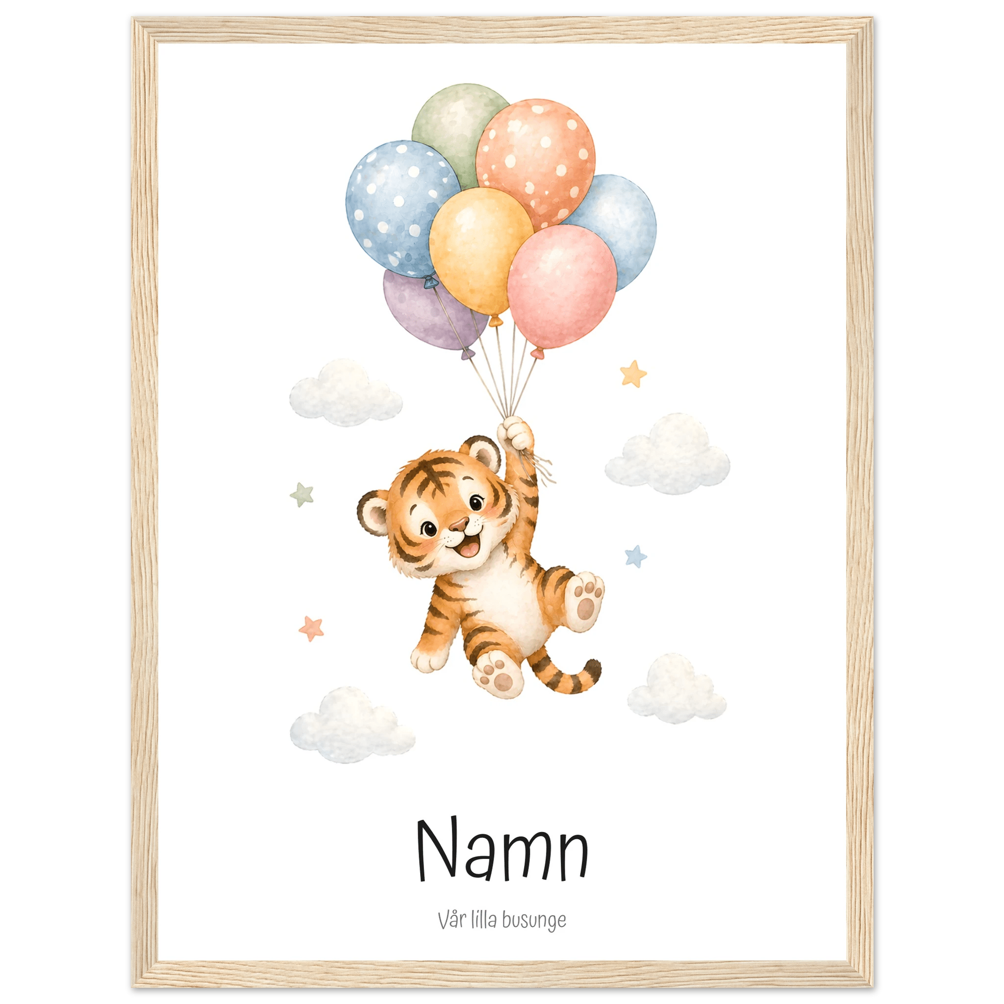 Tiger med personligt namn & text poster
