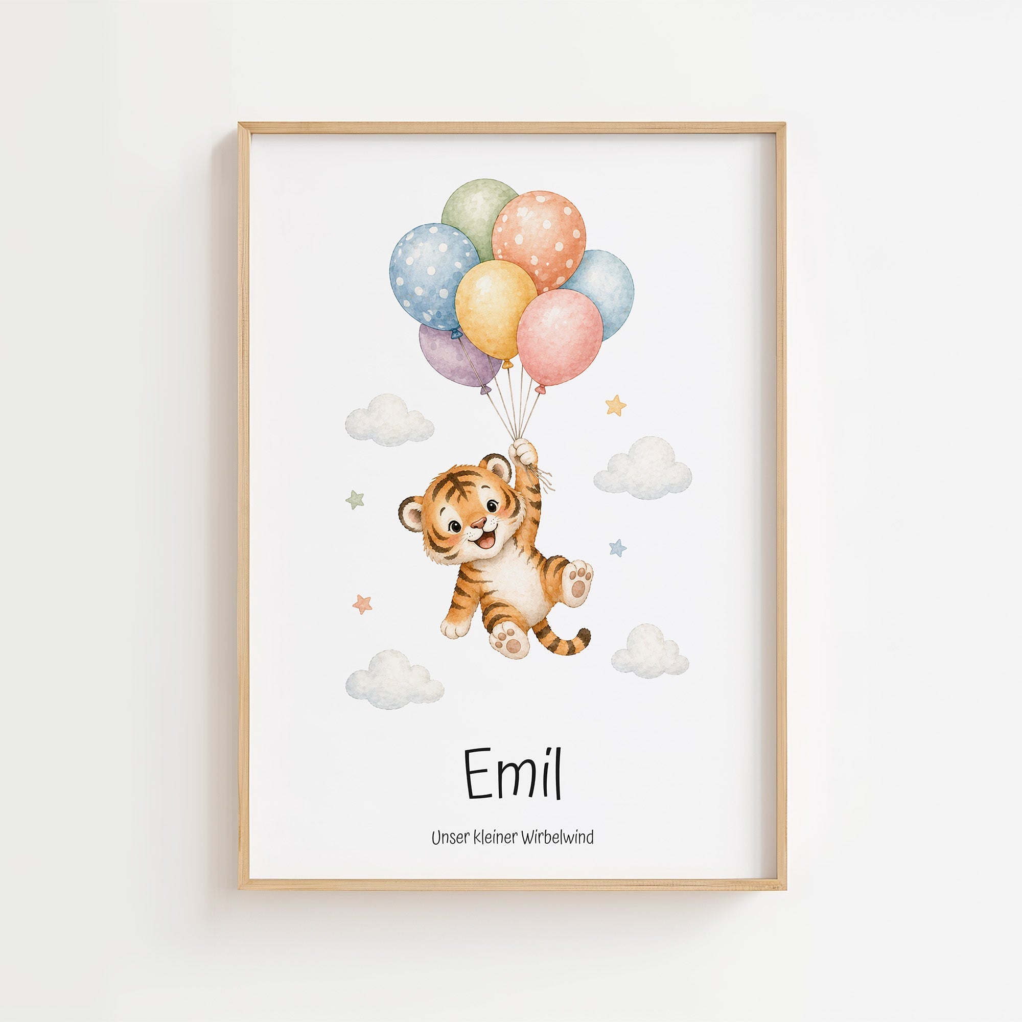 Tiger med personligt namn & text poster
