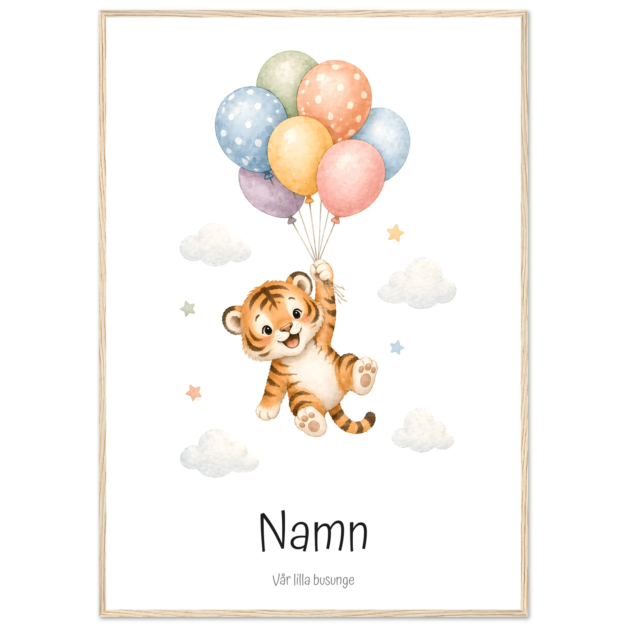 Tiger med personligt namn & text poster