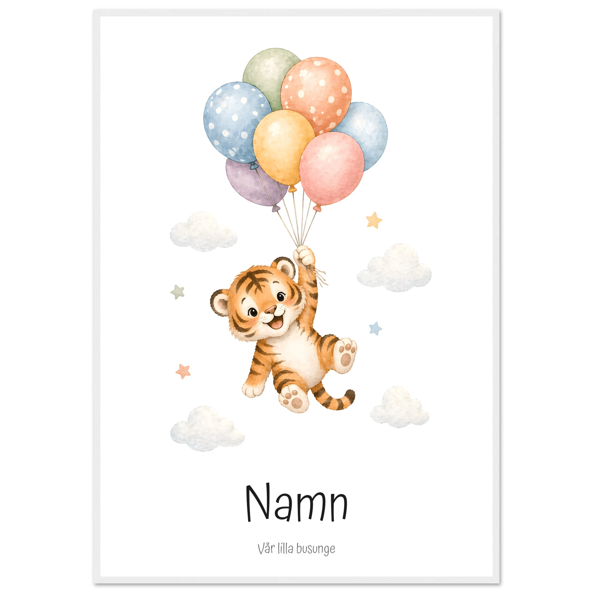 Tiger med personligt namn & text poster