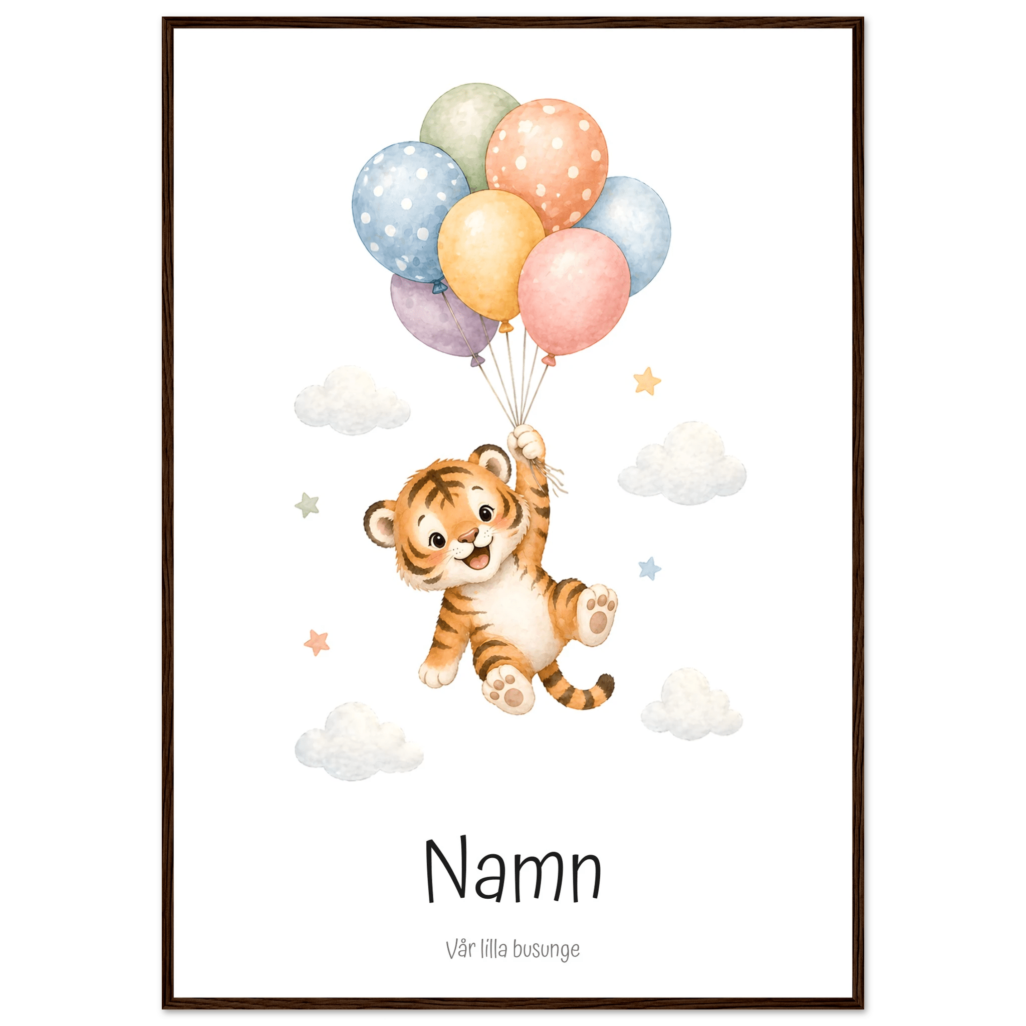 Tiger med personligt namn & text poster