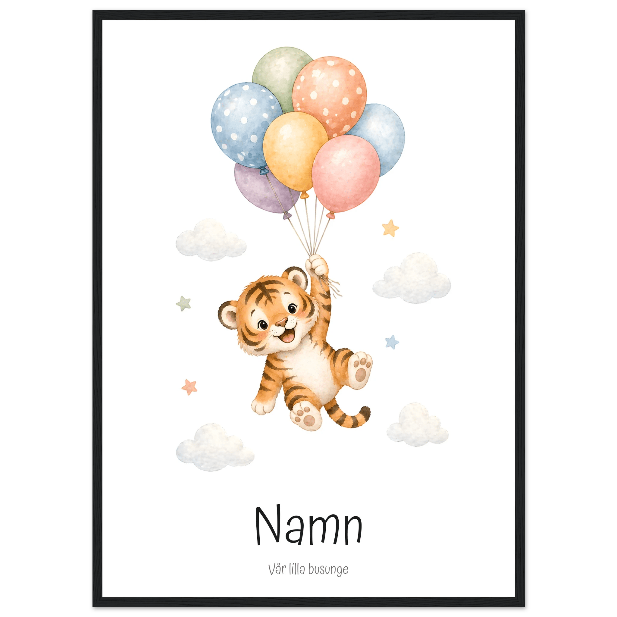 Tiger med personligt namn & text poster