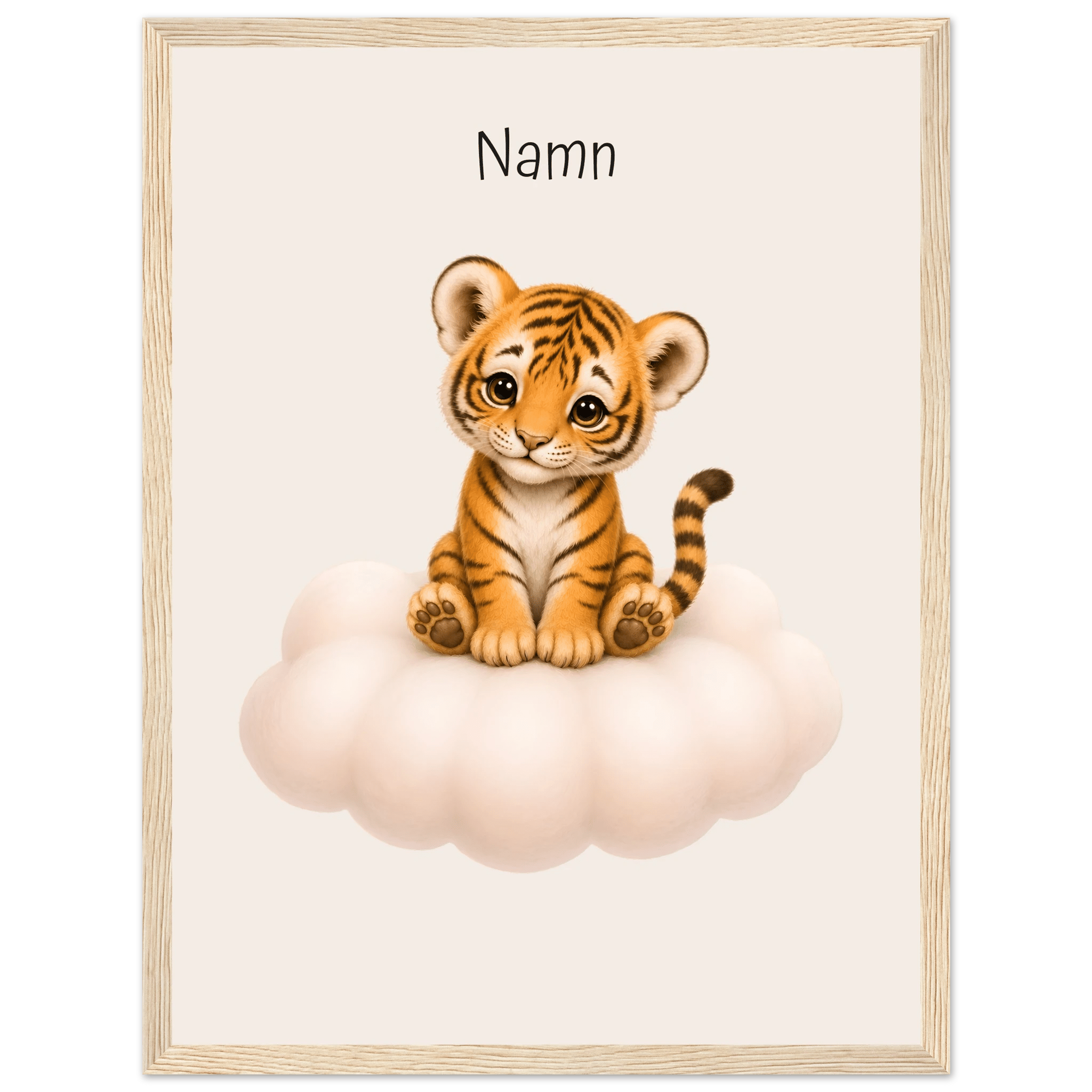 Tiger på moln med namn poster