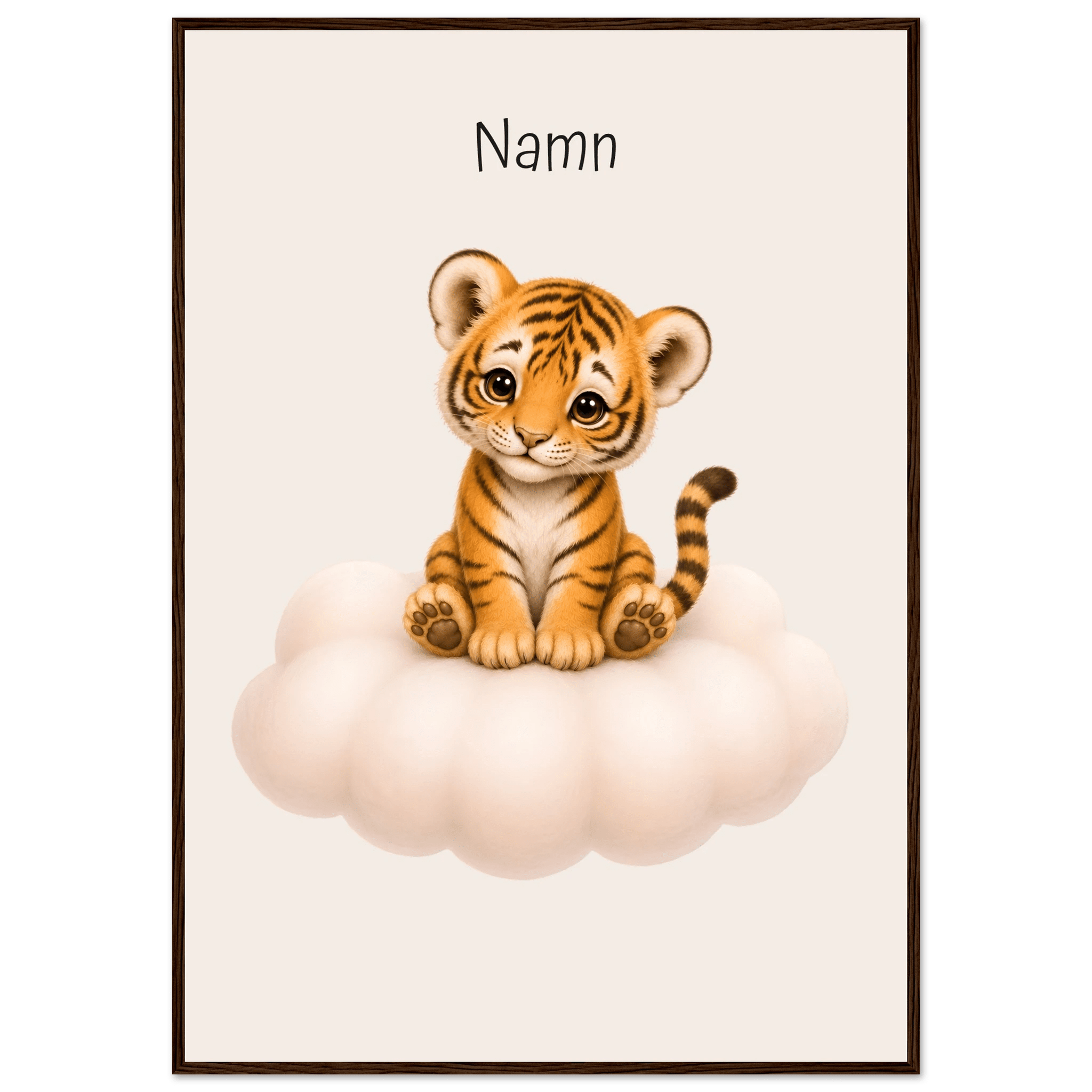 Tiger på moln med namn poster