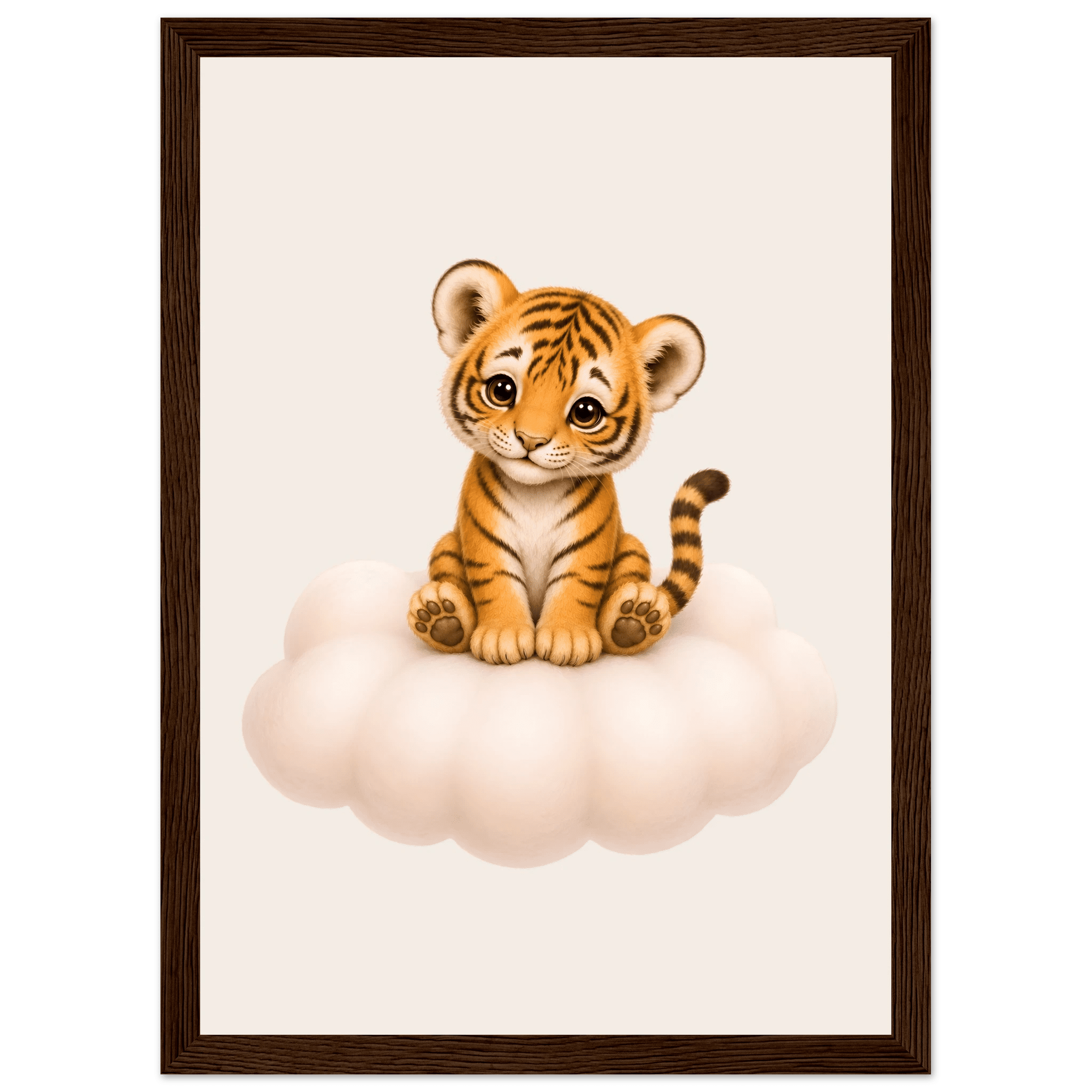 Tiger på moln med namn poster