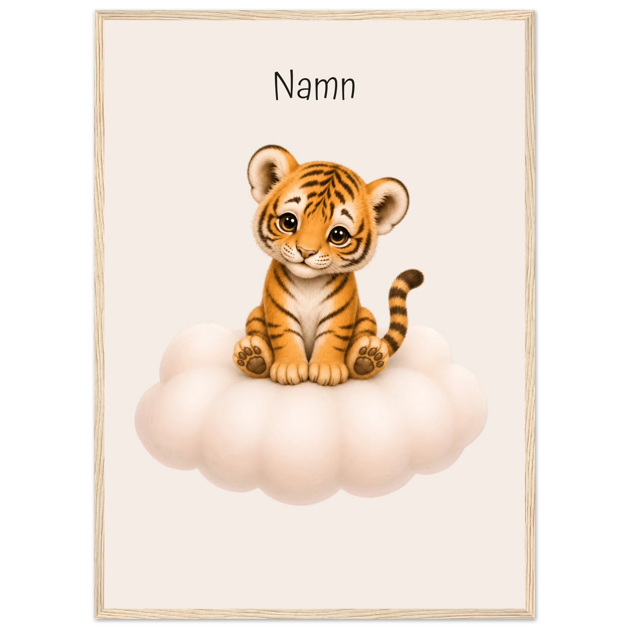 Tiger på moln med namn poster