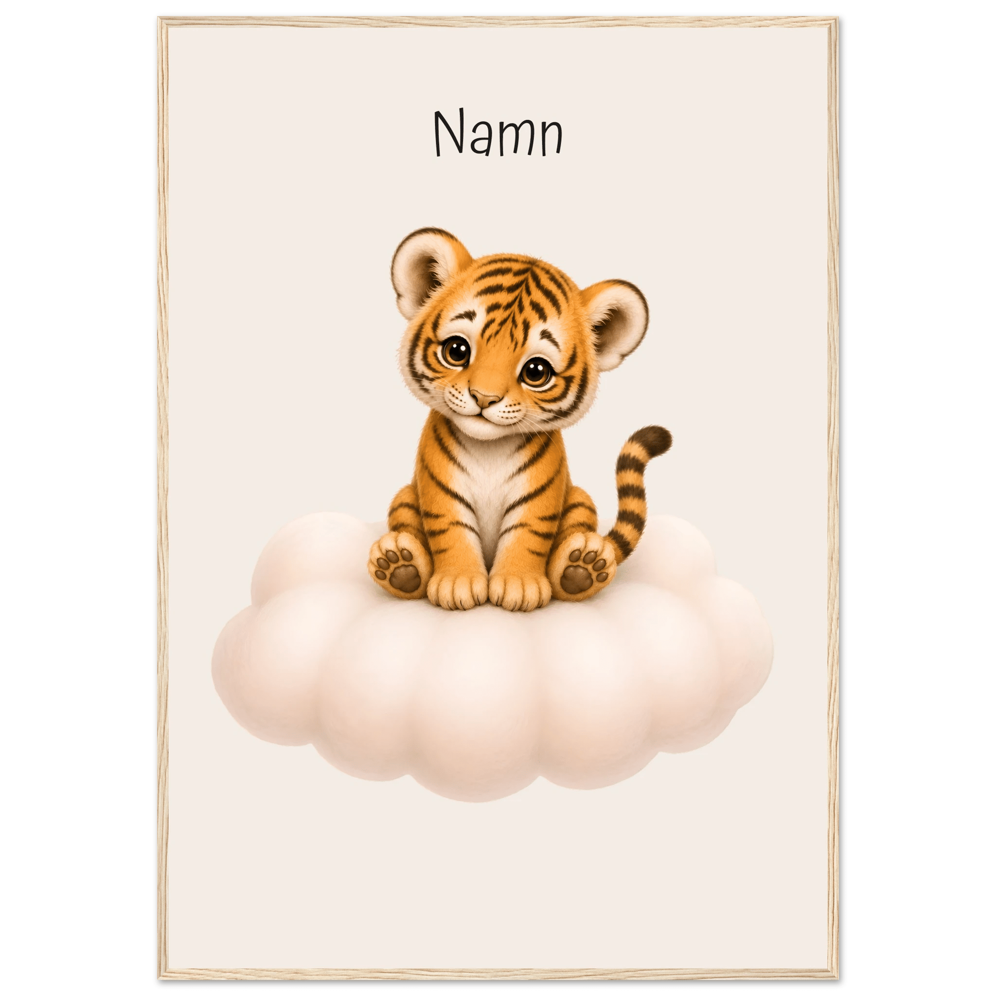 Tiger på moln med namn poster