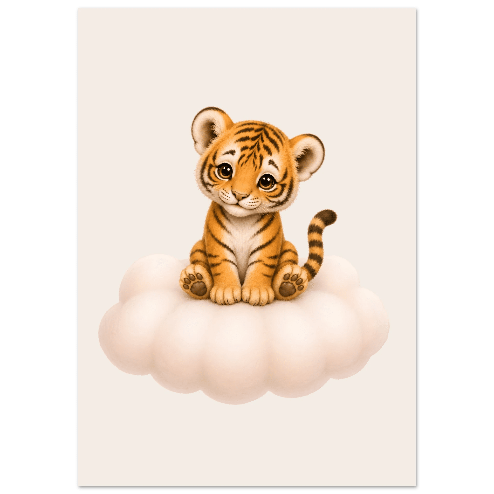 Tiger på moln med namn poster