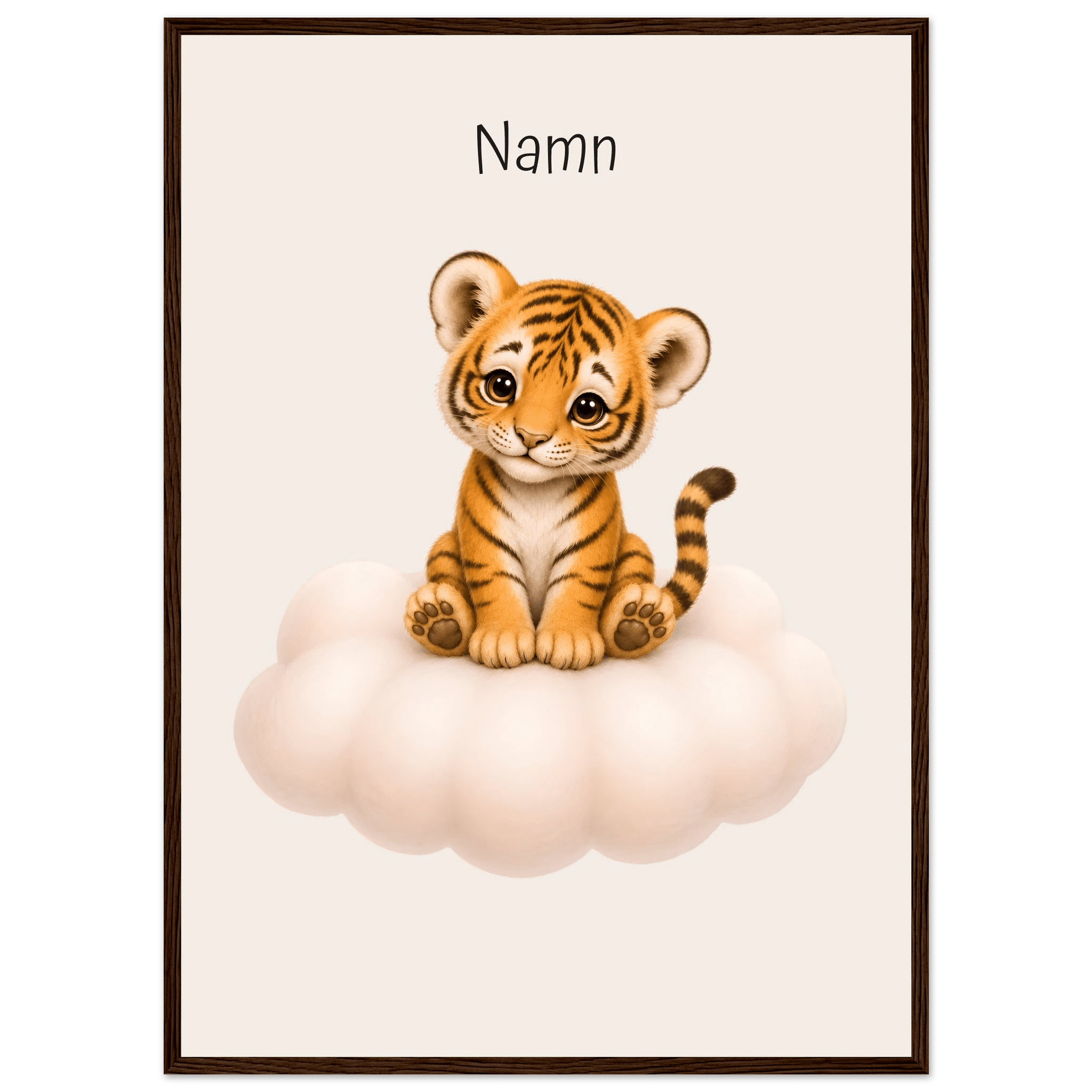 Tiger på moln med namn poster