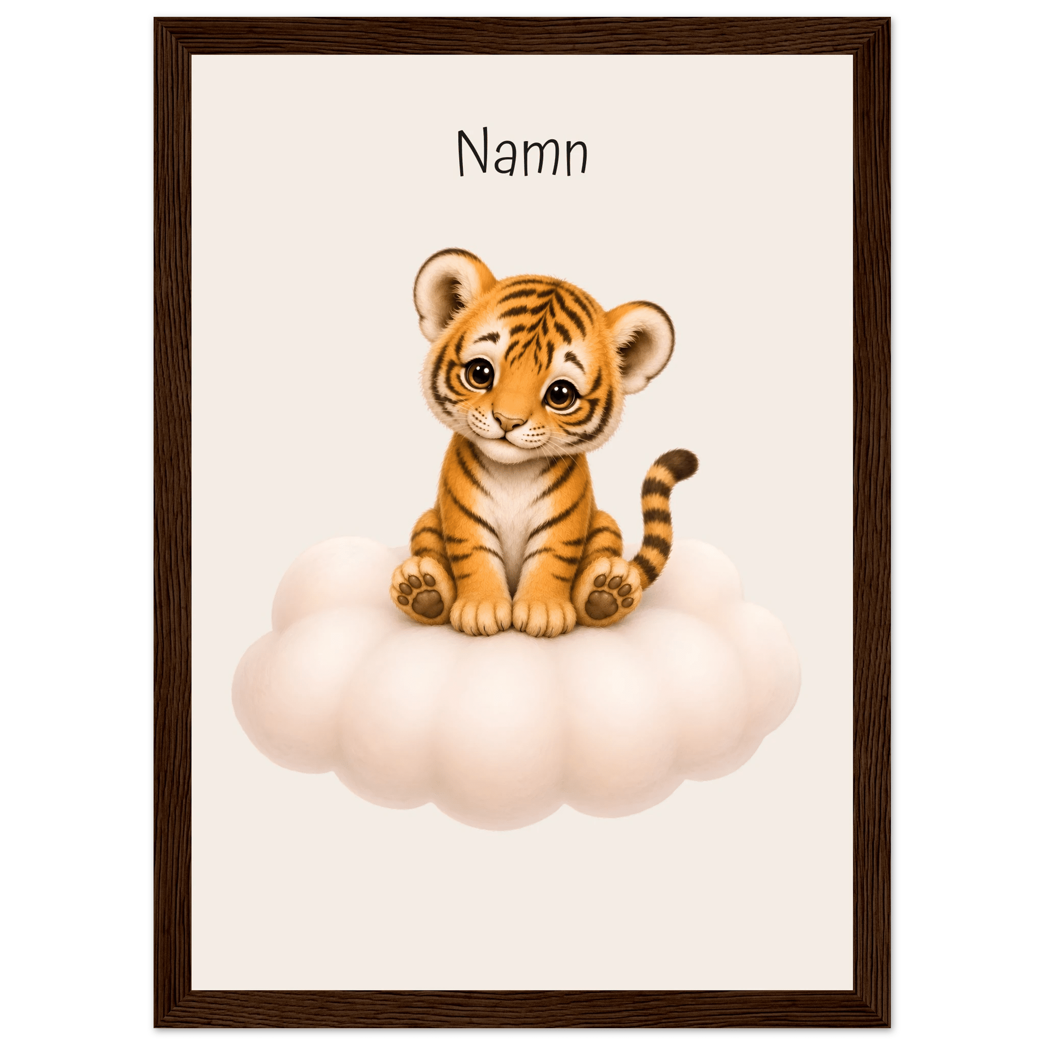 Tiger på moln med namn poster